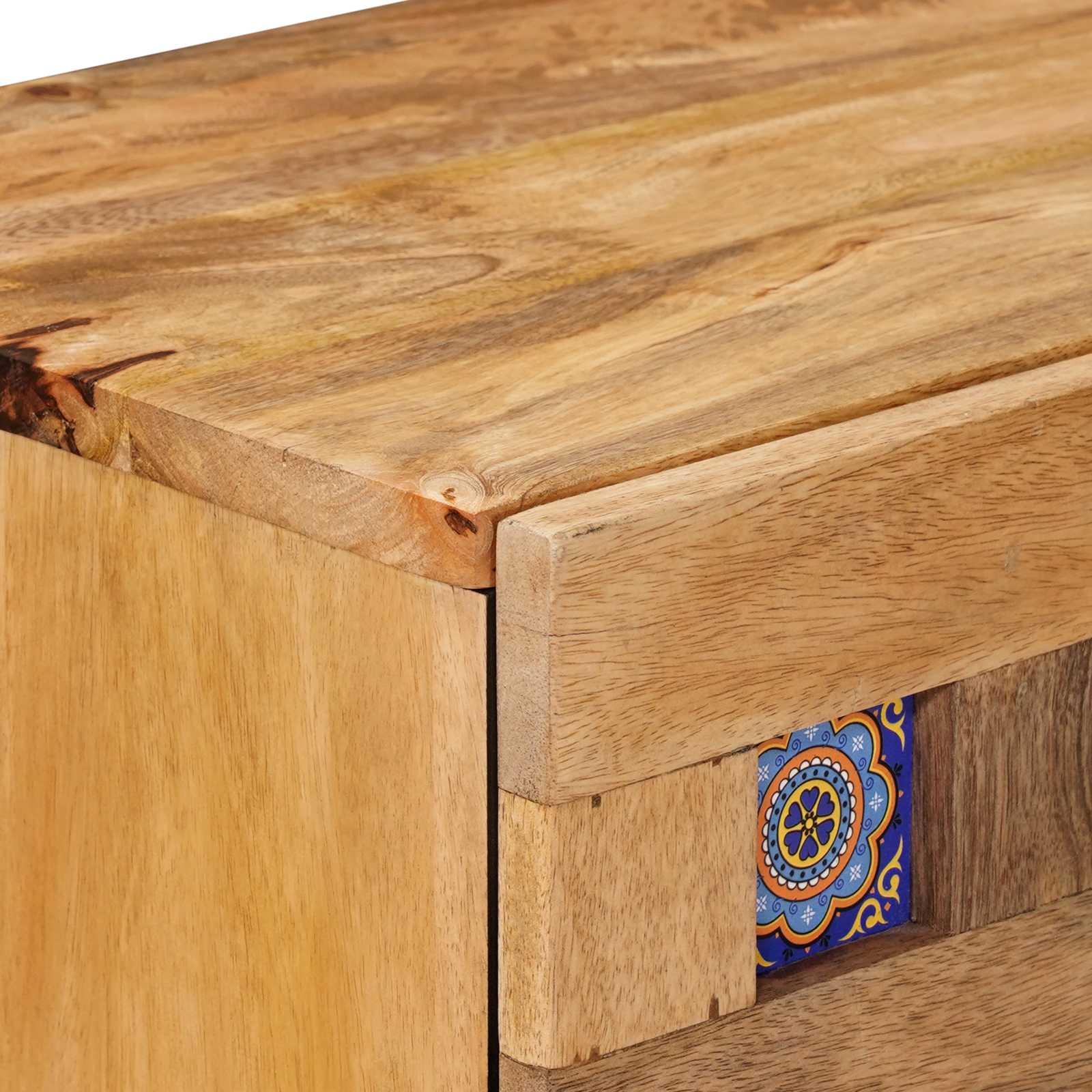 Cabinet de chevet Naturel 50 x 33 x 60 cm Bois de mangue massif - XIOS