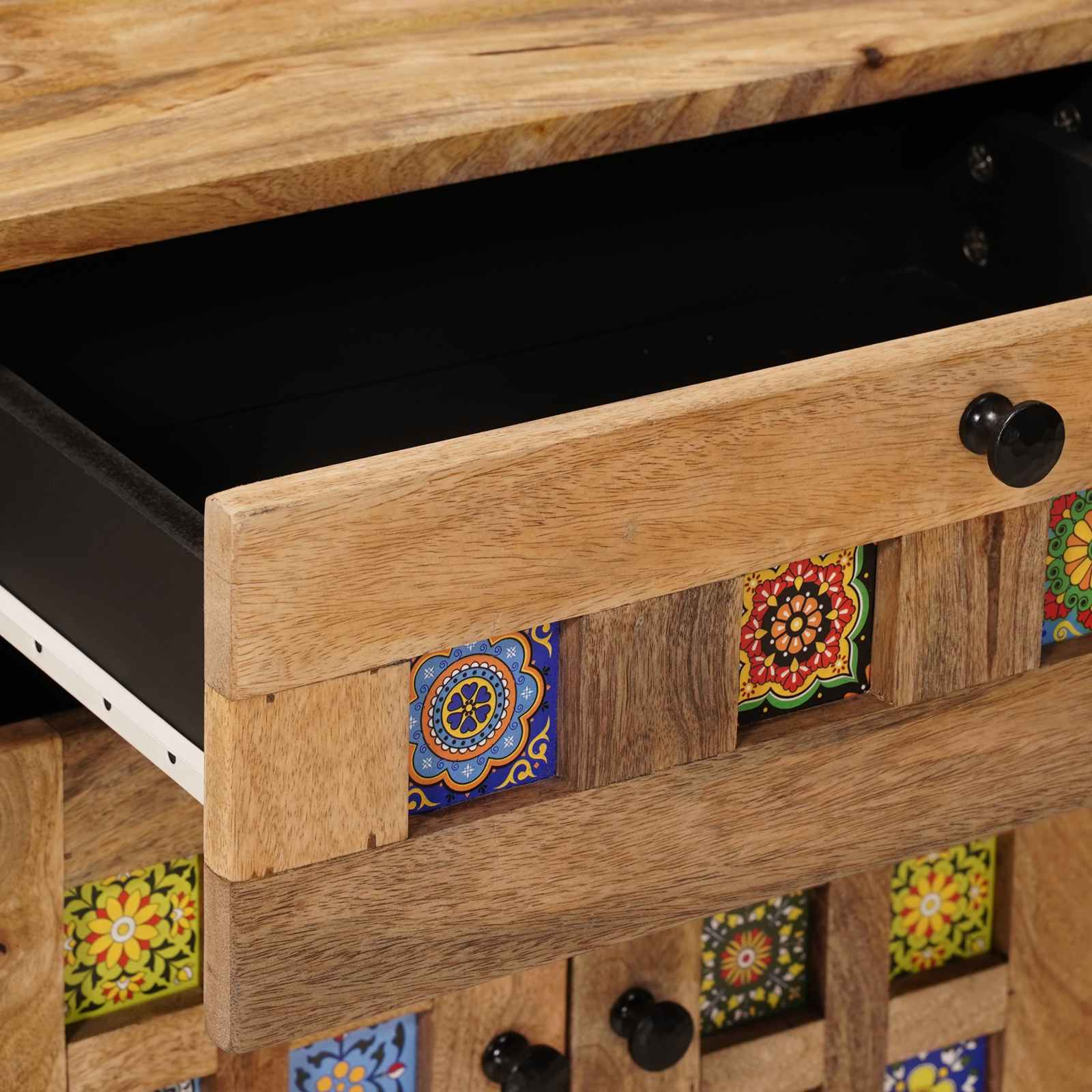 Cabinet de chevet Naturel 50 x 33 x 60 cm Bois de mangue massif - XIOS