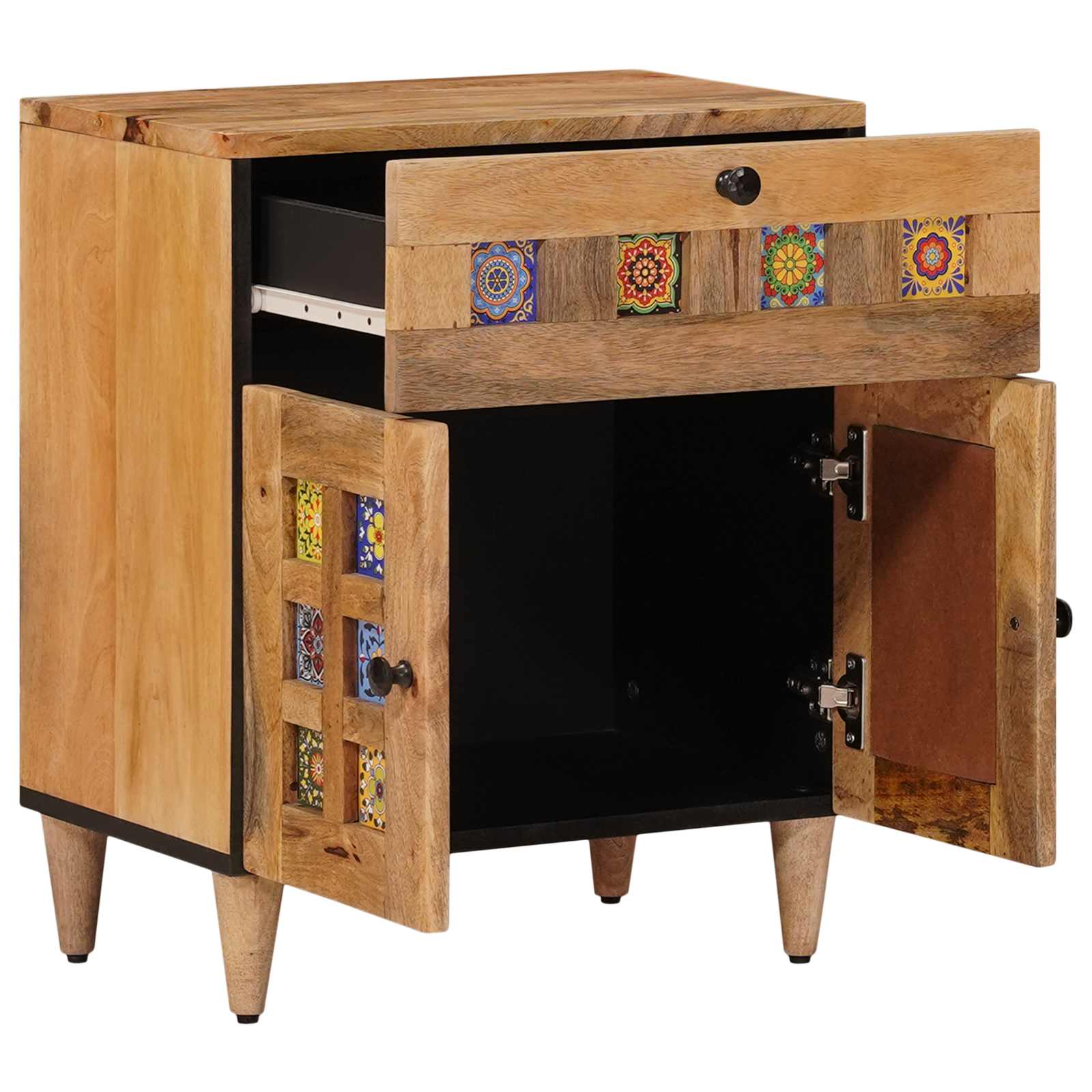 Cabinet de chevet Naturel 50 x 33 x 60 cm Bois de mangue massif - XIOS