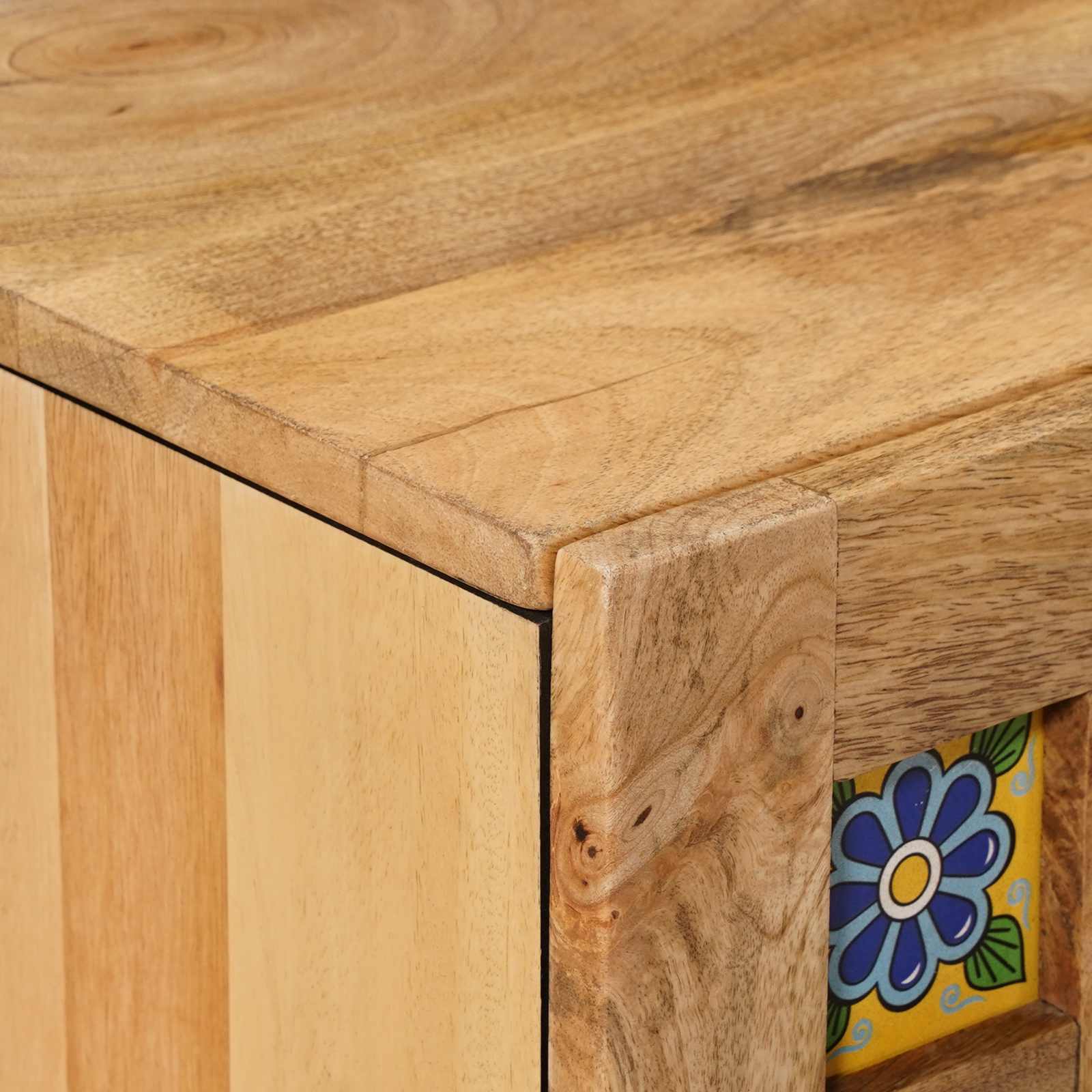 Meuble TV Naturel 105 x 33,5 x 46 cm Bois de mangue massif - XIOS