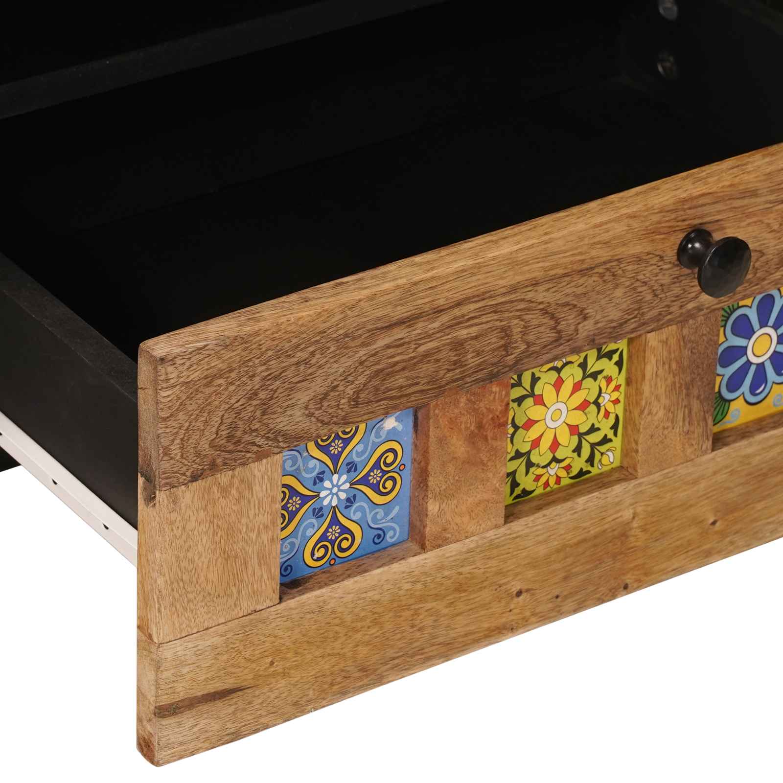 Meuble TV Naturel 80 x 33 x 46 cm Bois de mangue massif - XIOS