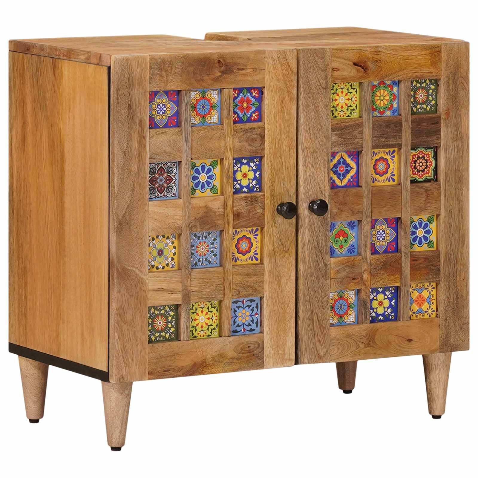 Meuble sous Lavabo de Salle de Bain Naturel 62 x 33 x 58 cm
