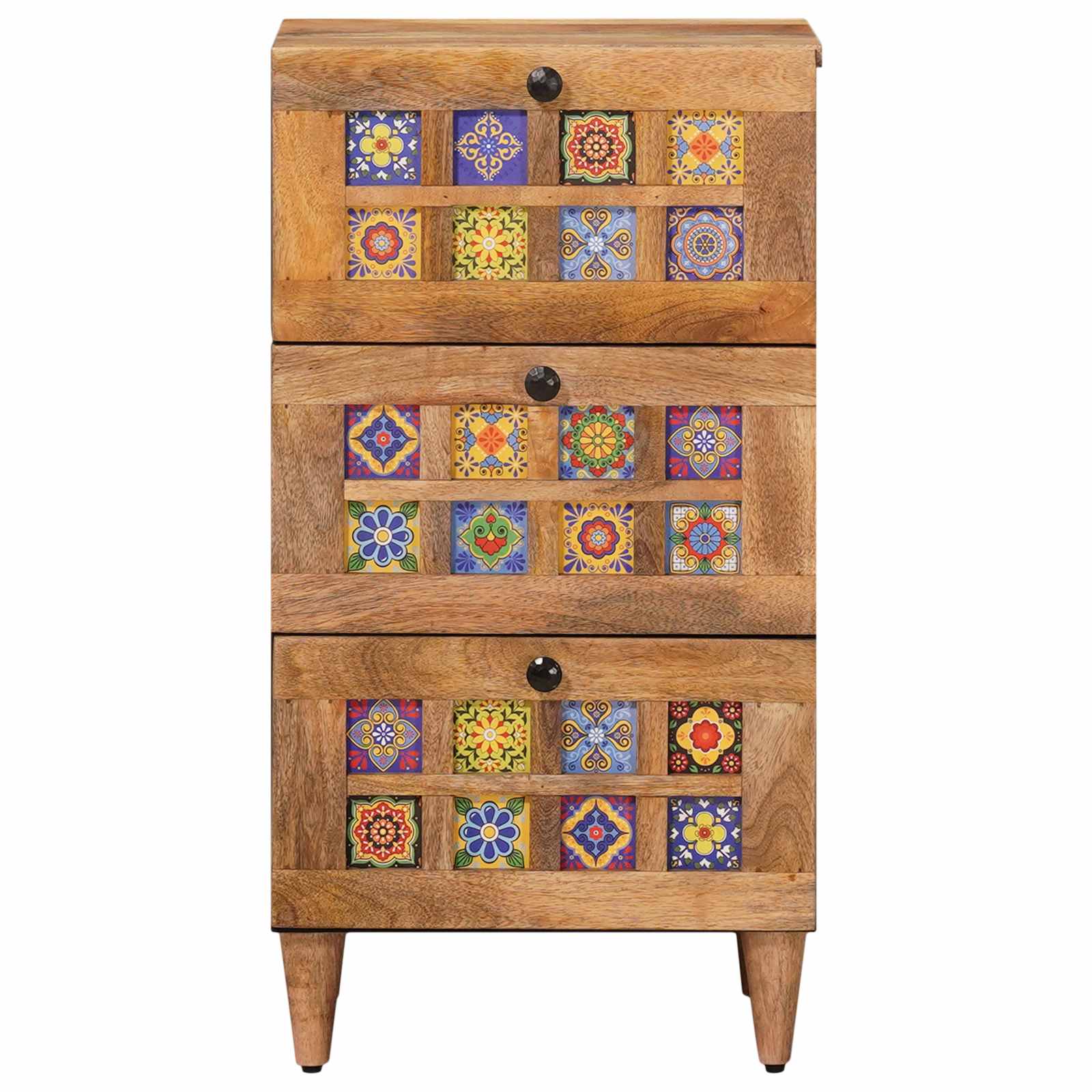 Buffet Naturel 40 x 33,5 x 75 cm Bois de mangue massif - XIOS