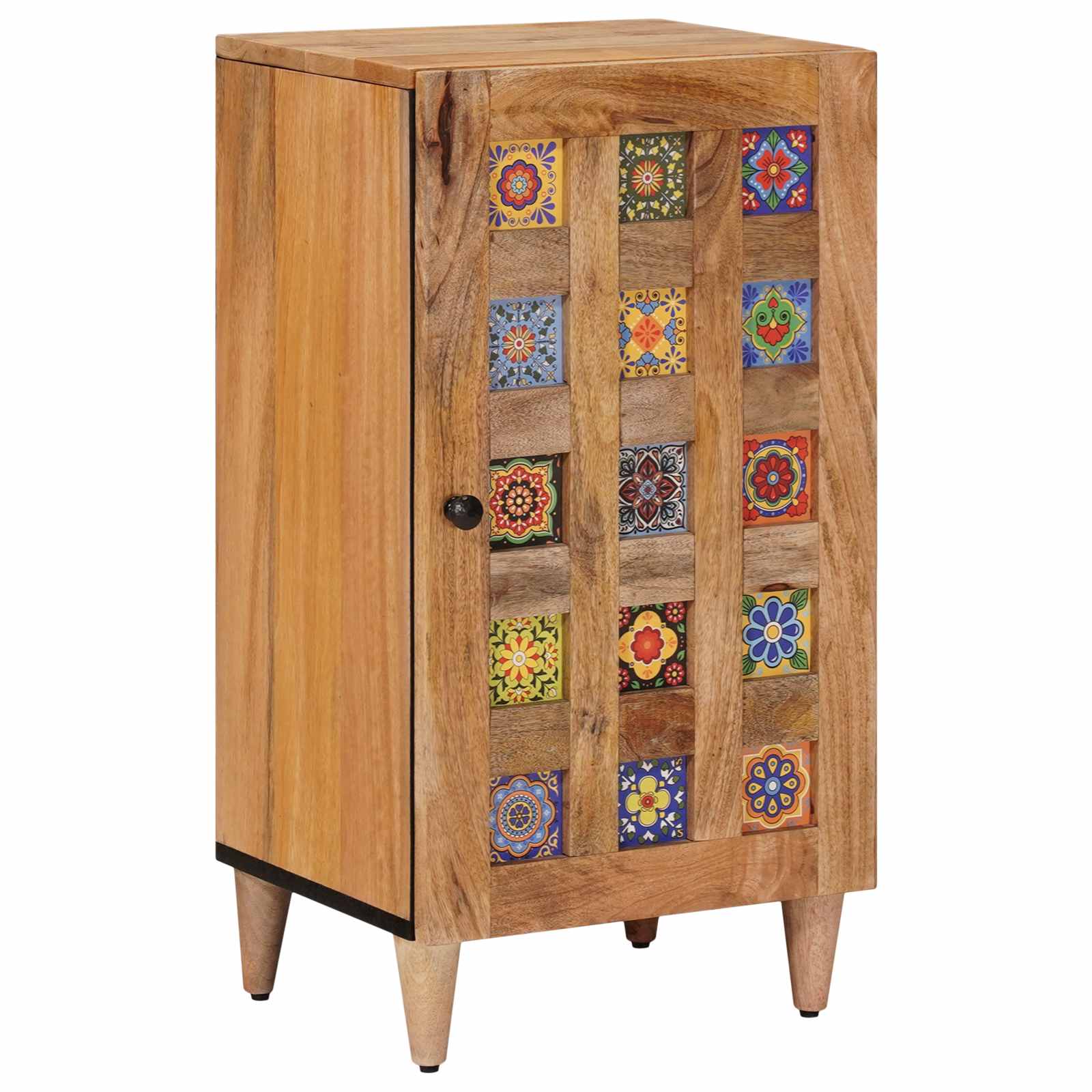 Buffet avec porte Naturel 40 x 33 x 75 cm Bois de mangue massif - XIOS