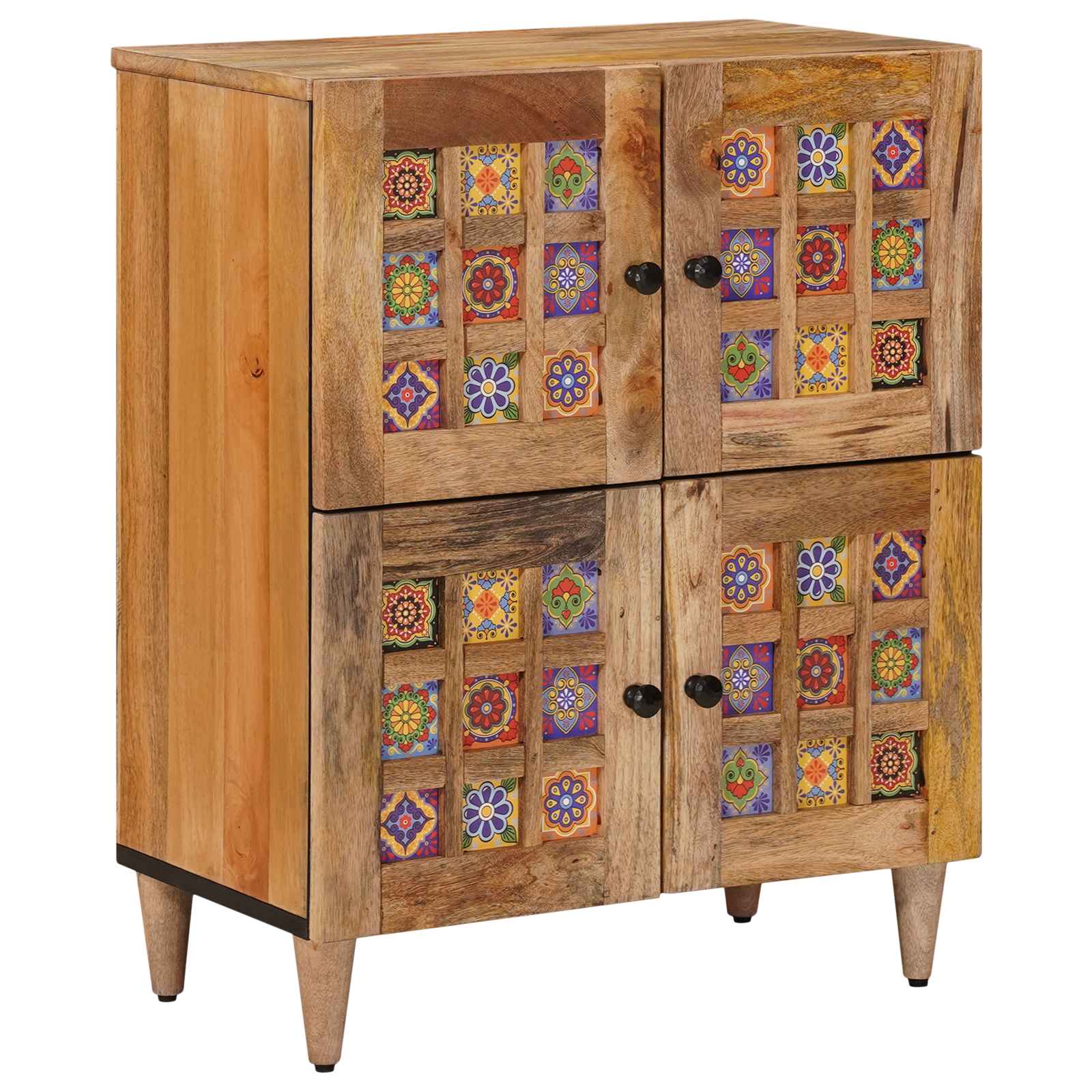 Buffet avec porte Naturel 60 x 33 x 75 cm Bois de mangue massif - XIOS