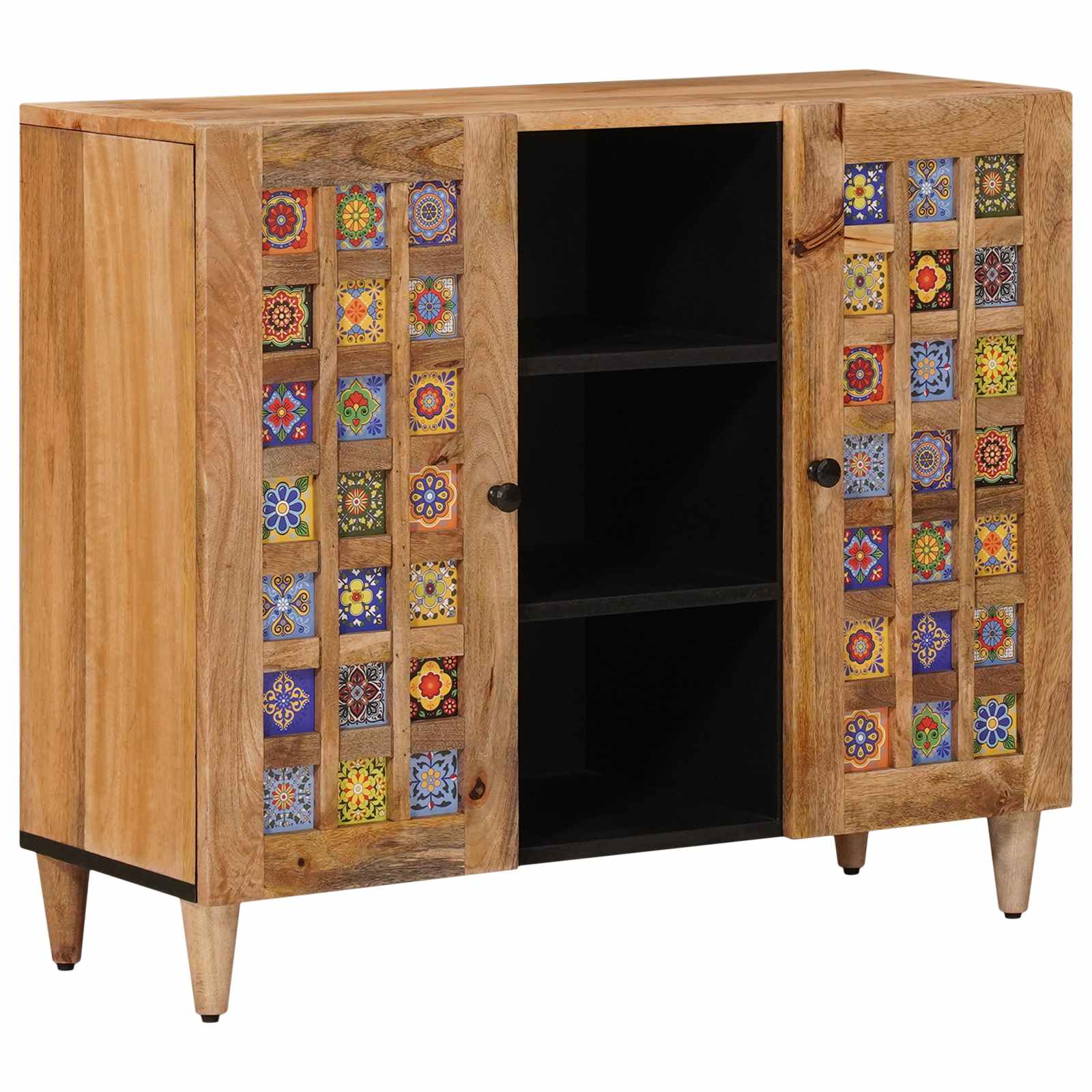 Buffet Naturel 90 x 33,5 x 75 cm Bois de mangue massif - XIOS