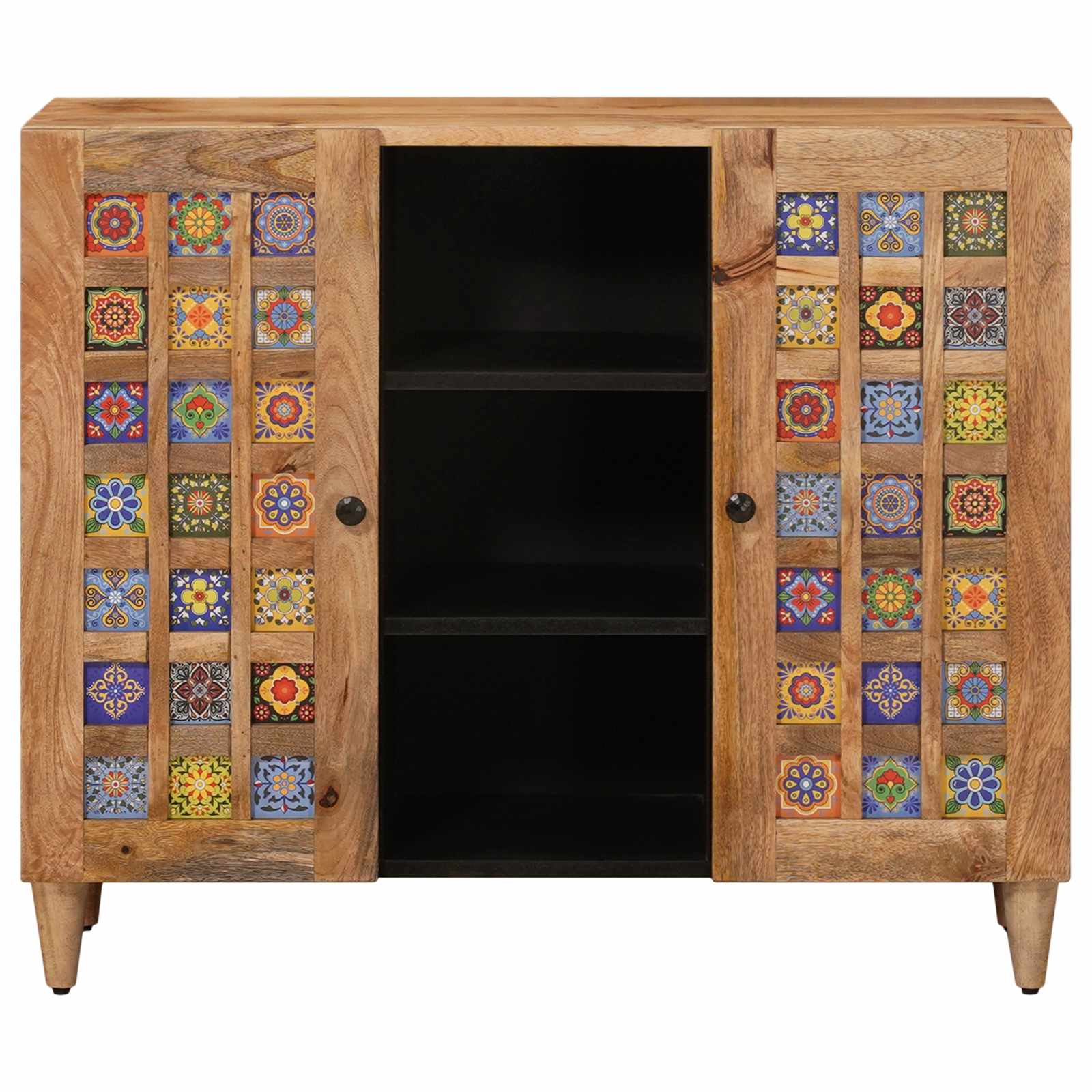 Buffet Naturel 90 x 33,5 x 75 cm Bois de mangue massif - XIOS