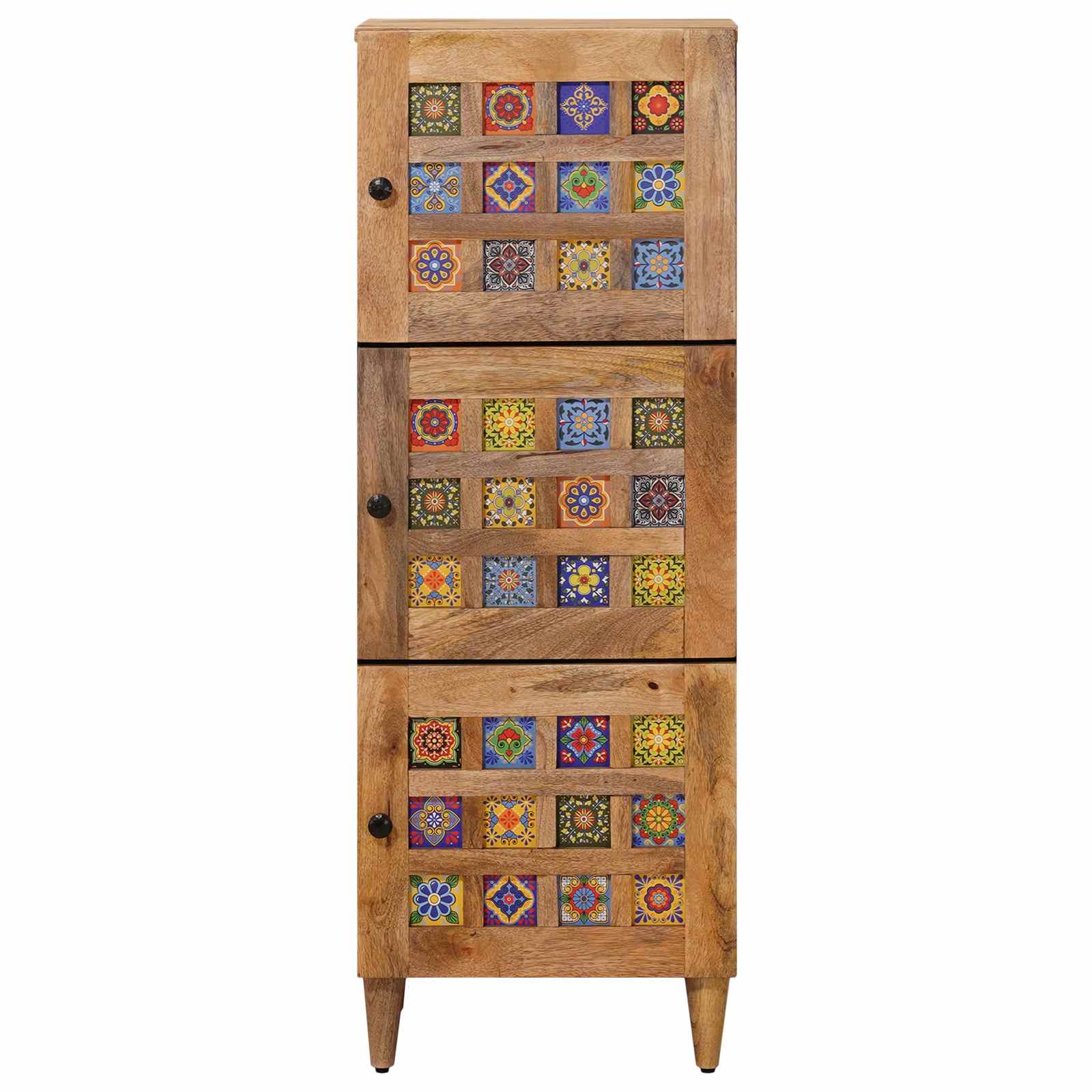 Haut Armoire Naturel 40 x 33 x 110 cm Bois de mangue massif - XIOS