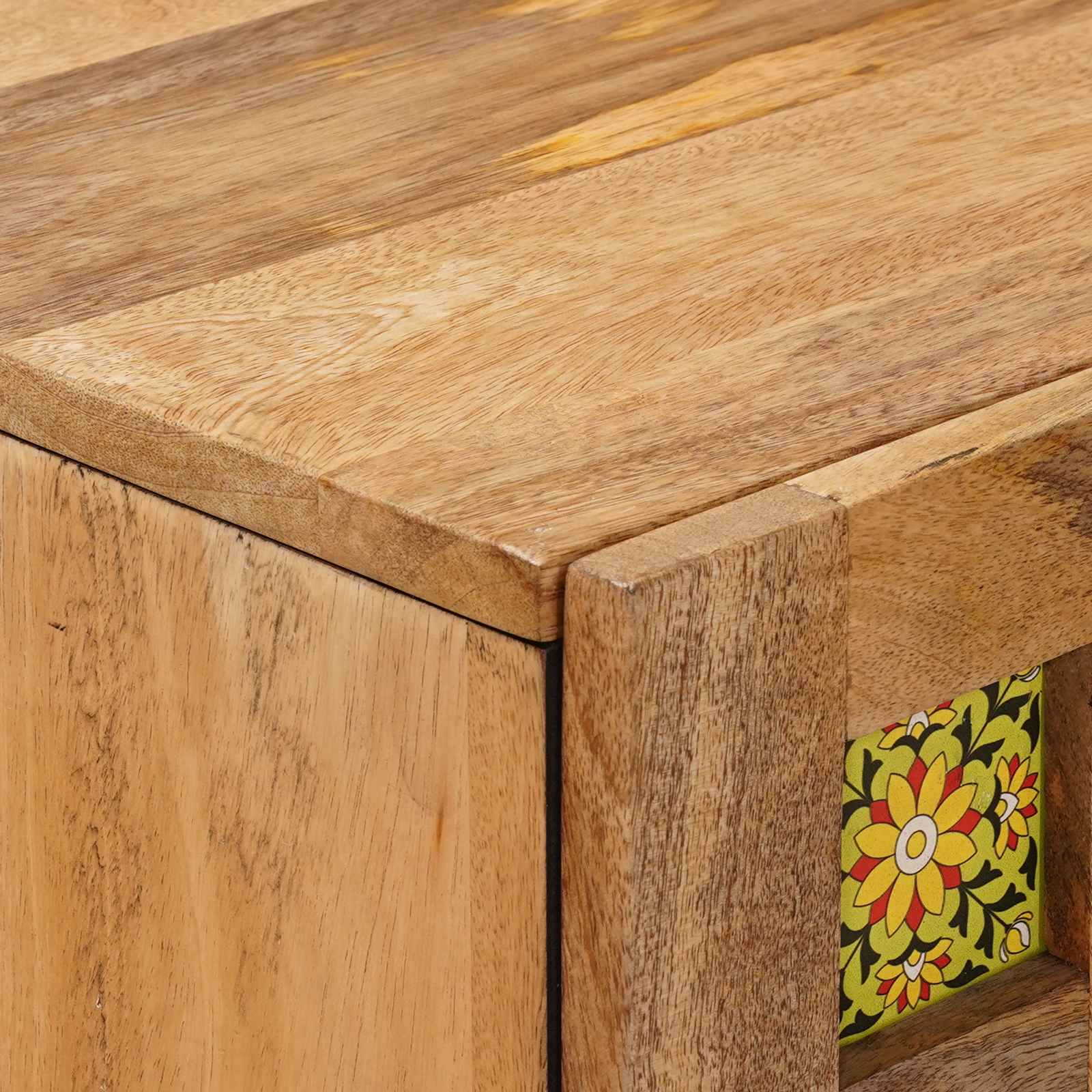Haut Armoire Naturel 60 x 33,5 x 100 cm Bois de mangue massif - XIOS