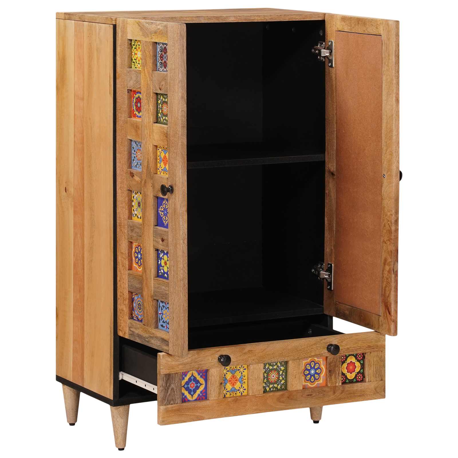 Haut Armoire Naturel 60 x 33,5 x 100 cm Bois de mangue massif - XIOS