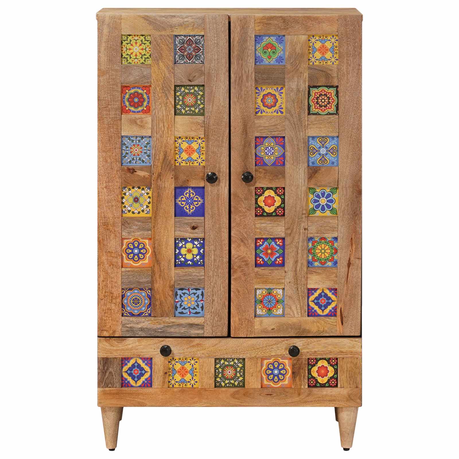 Haut Armoire Naturel 60 x 33,5 x 100 cm Bois de mangue massif - XIOS