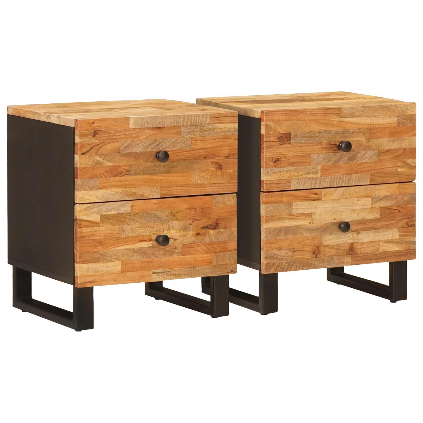 Cabinet de chevet avec tiroir 2 pcs Marron 40 x 33,5 x 46 cm - XIOS