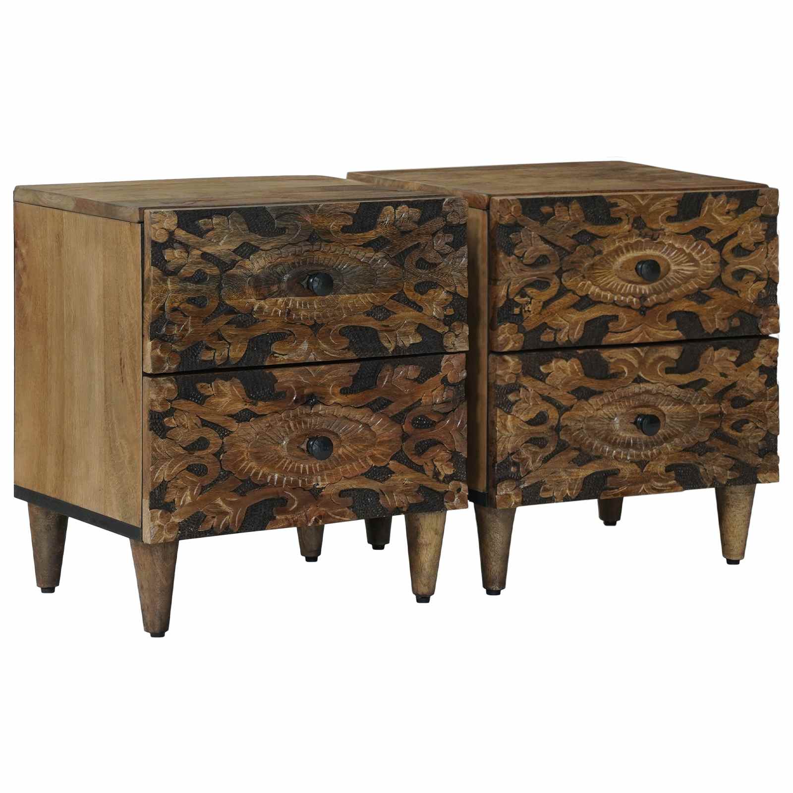Cabinet de chevet avec tiroir 2 pcs Marron 40 x 33,5 x 46 cm - XIOS