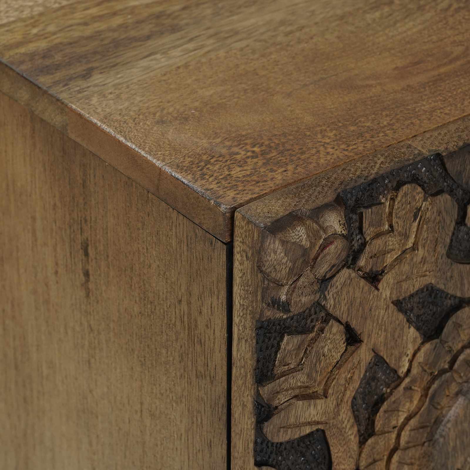 Meuble TV Marron 105 x 33,5 x 46 cm Bois de mangue massif - XIOS