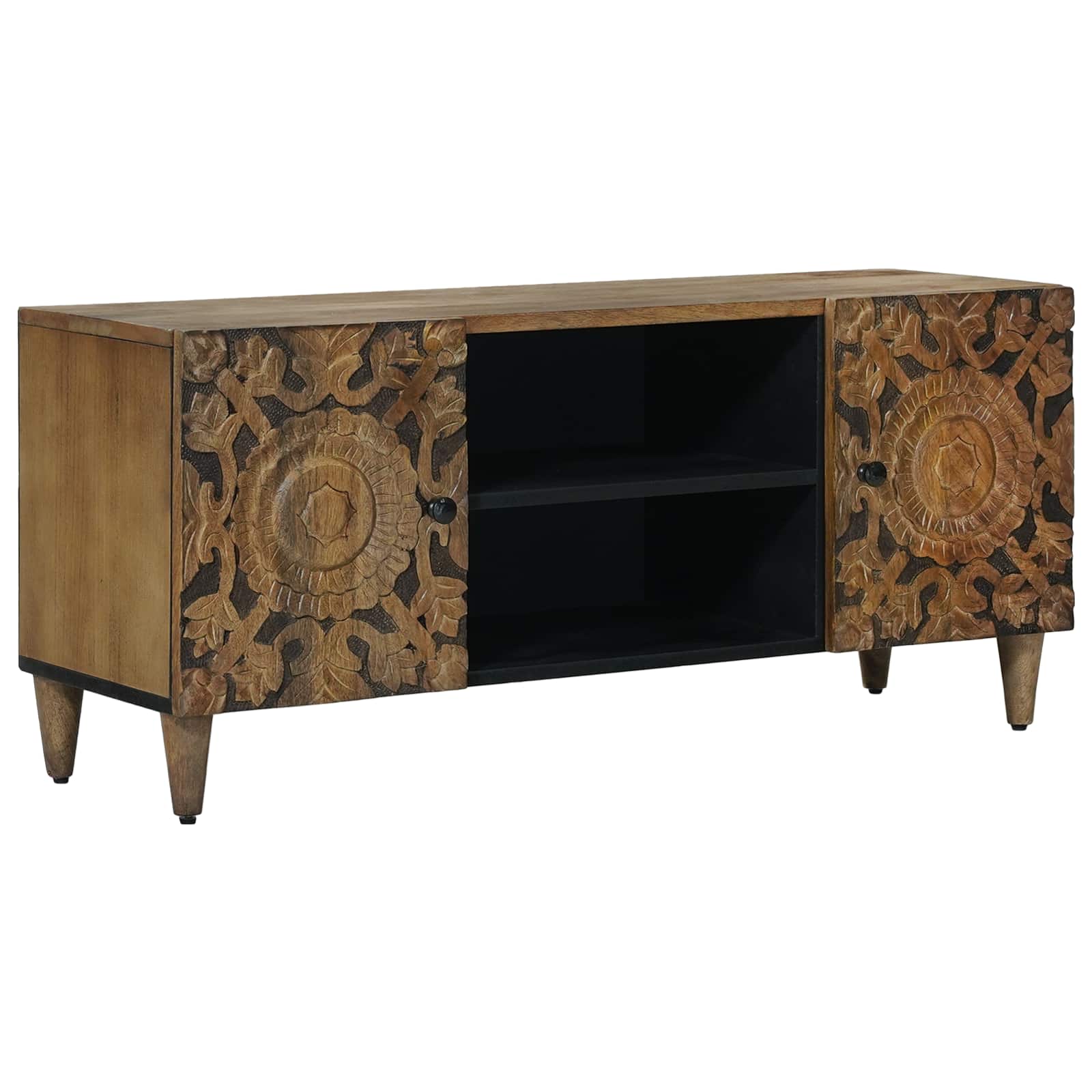 Meuble TV Marron 105 x 33,5 x 46 cm Bois de mangue massif - XIOS