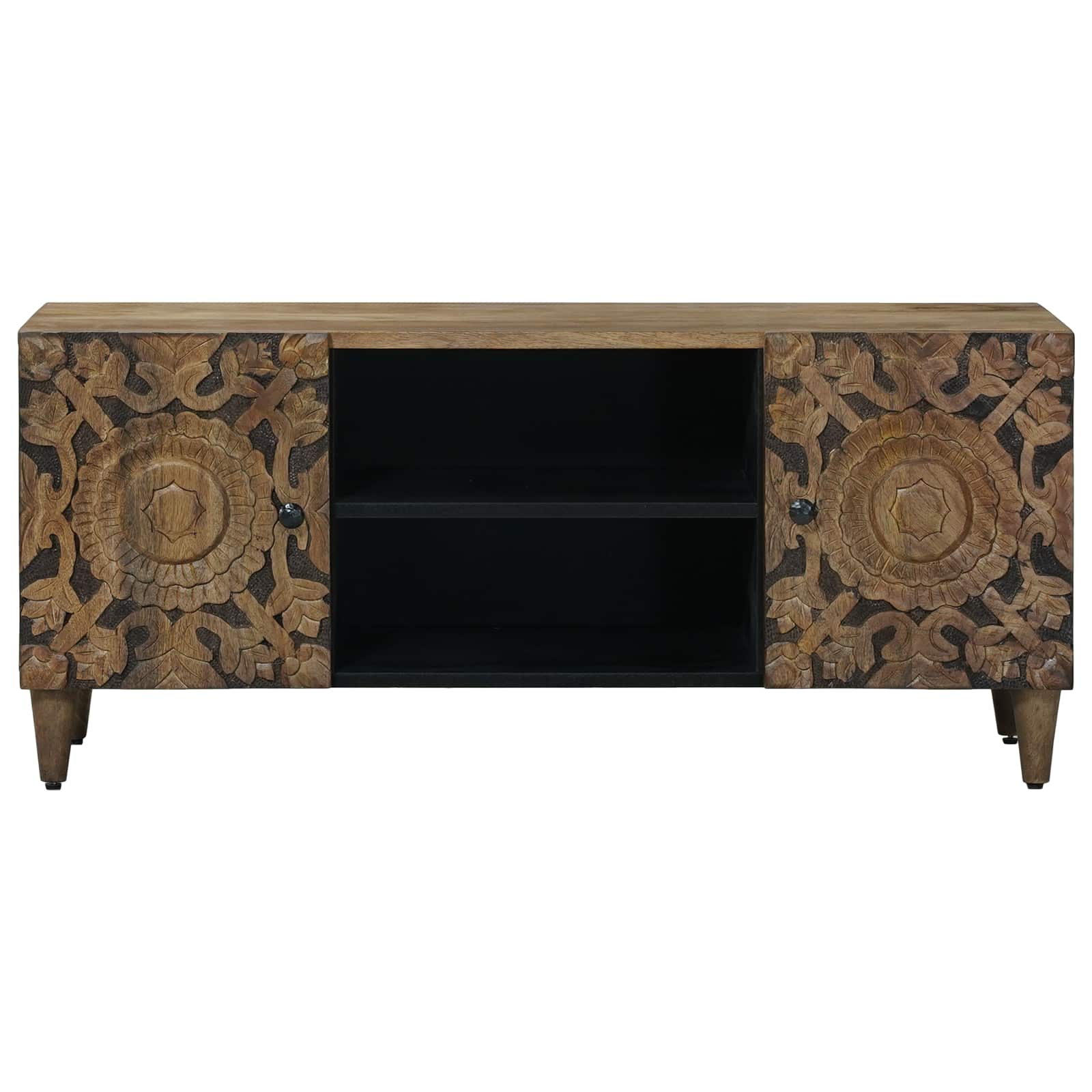 Meuble TV Marron 105 x 33,5 x 46 cm Bois de mangue massif - XIOS