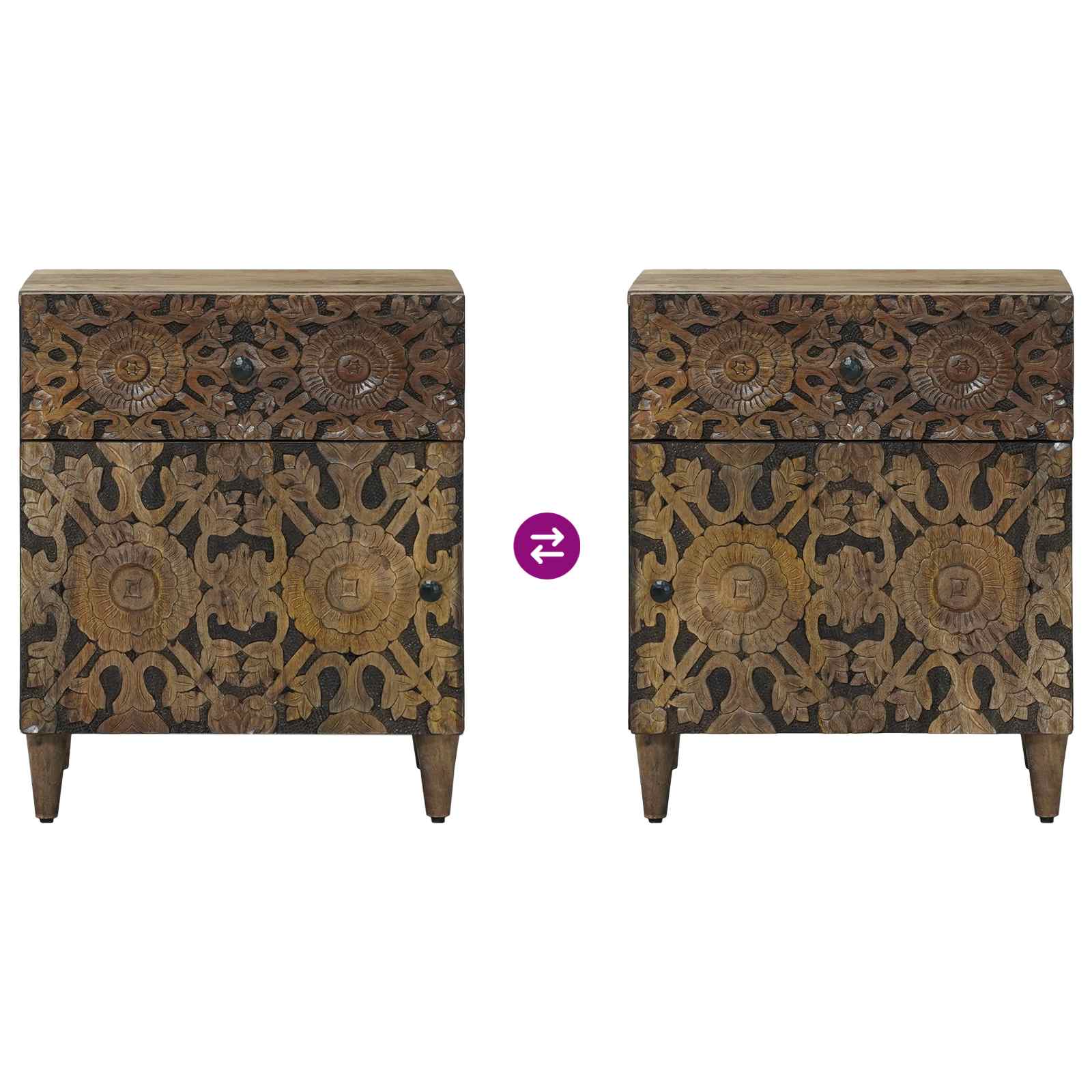 Armoire de lit Marron 50 x 33 x 60 cm Bois de mangue massif - XIOS