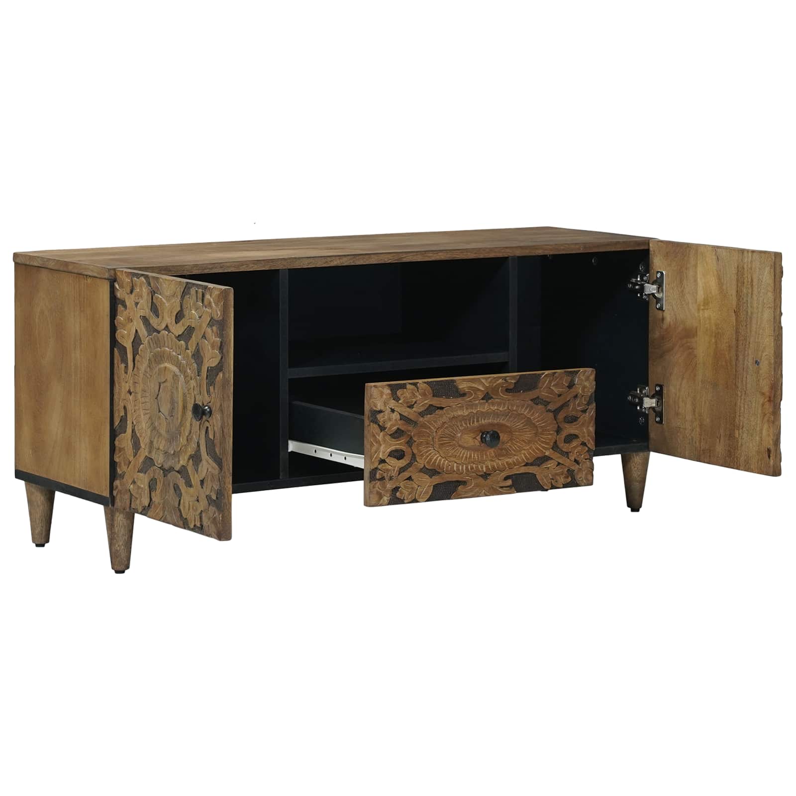 Meuble TV Marron 105 x 33,5 x 46 cm Bois de mangue massif - XIOS
