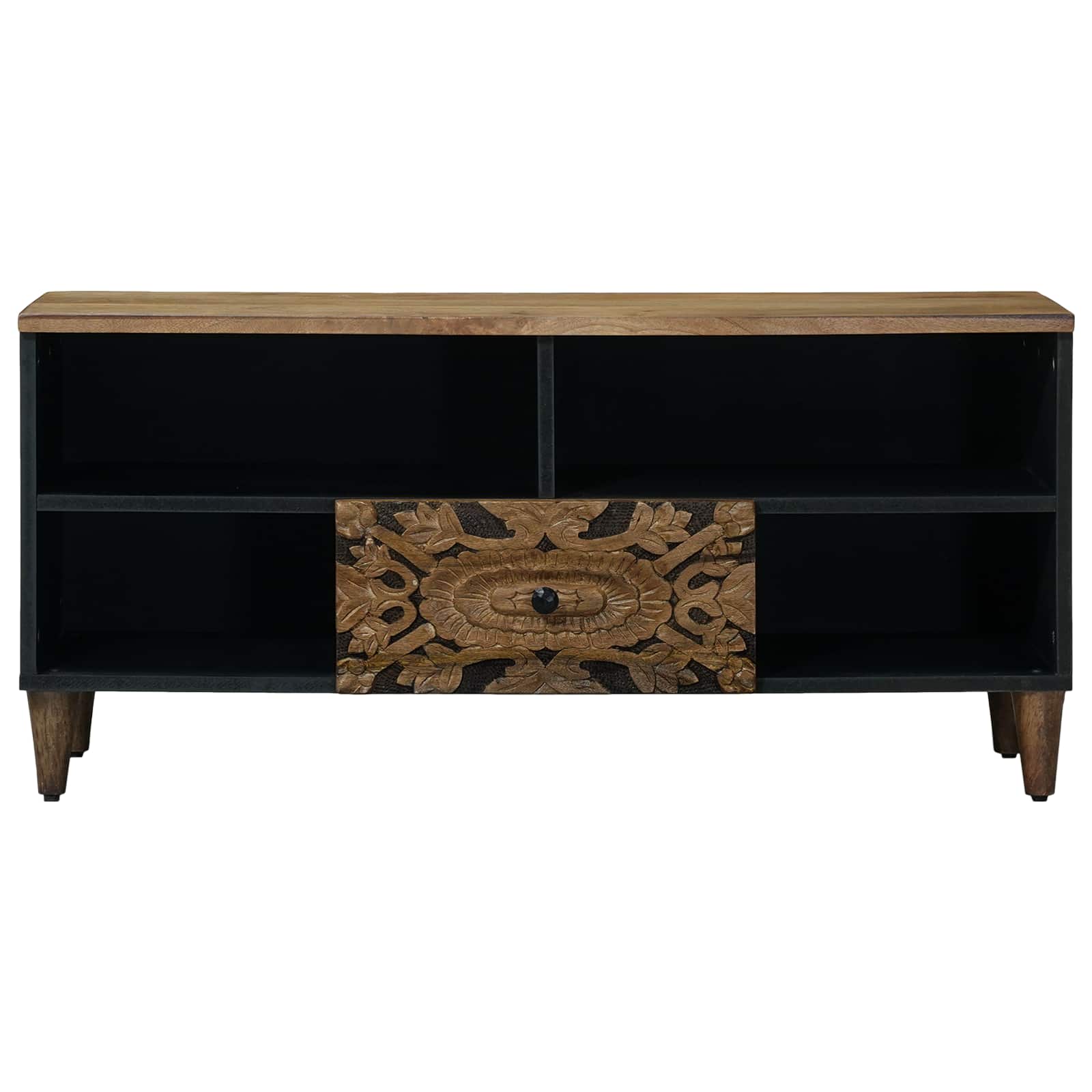 Meuble TV Marron 100 x 33,5 x 46 cm Bois de mangue massif - XIOS