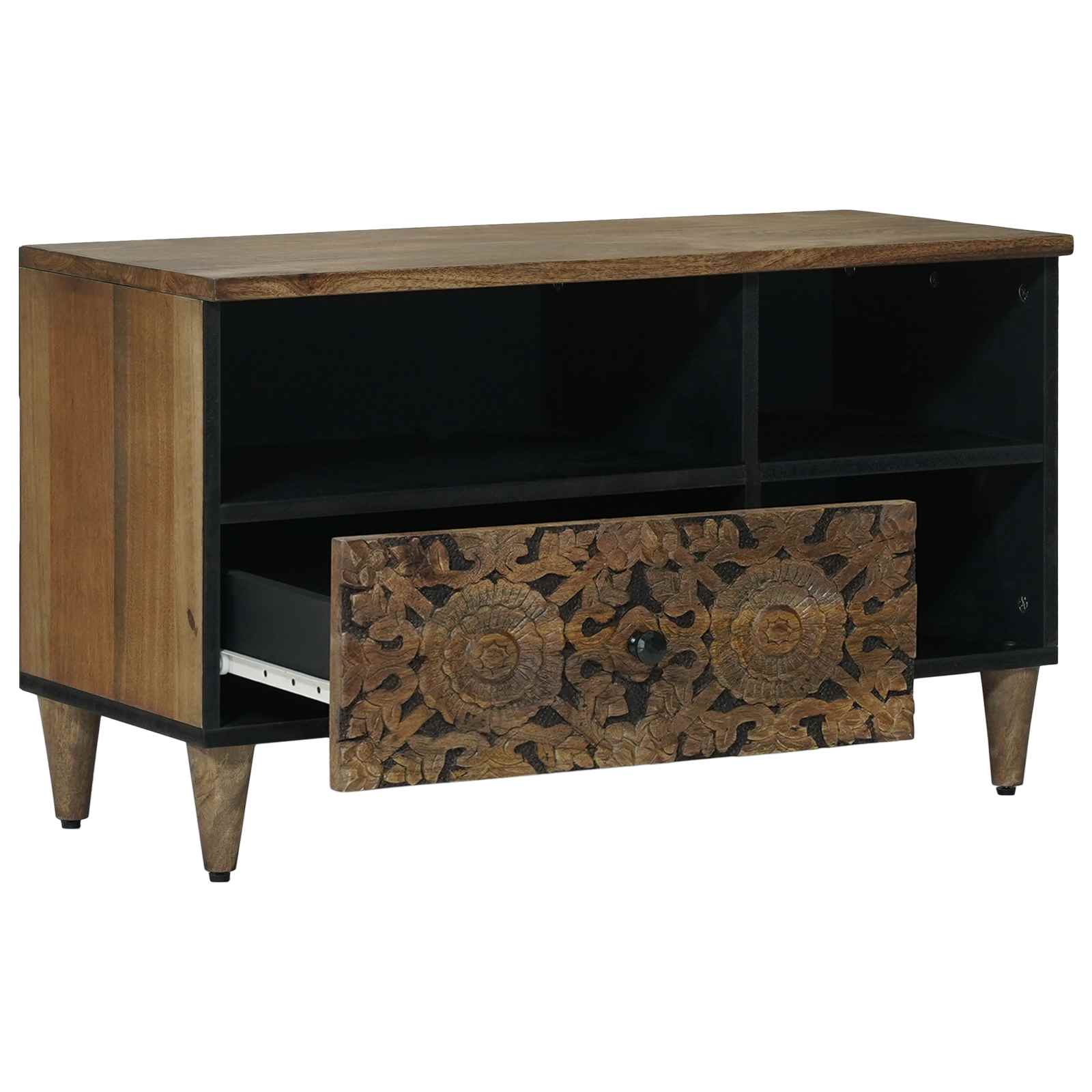 Meuble TV Marron 80 x 33,5 x 46 cm Bois de mangue massif - XIOS