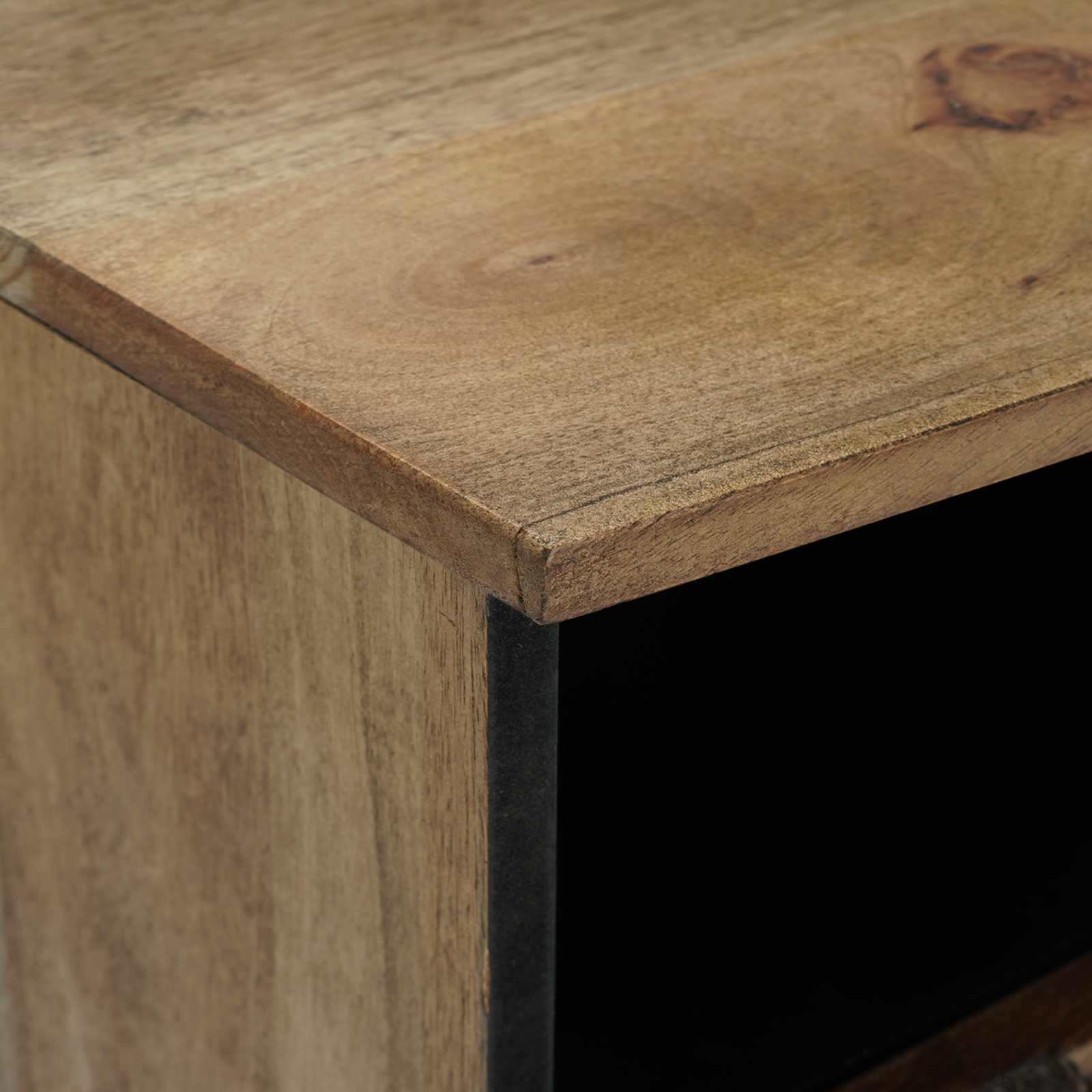 Meuble TV Marron 100 x 33,5 x 46 cm Bois de mangue massif - XIOS