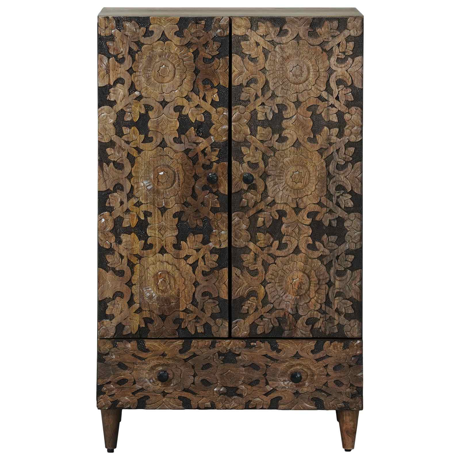 Buffet Haut Marron 60 x 33,5 x 100 cm Bois de mangue massif - XIOS