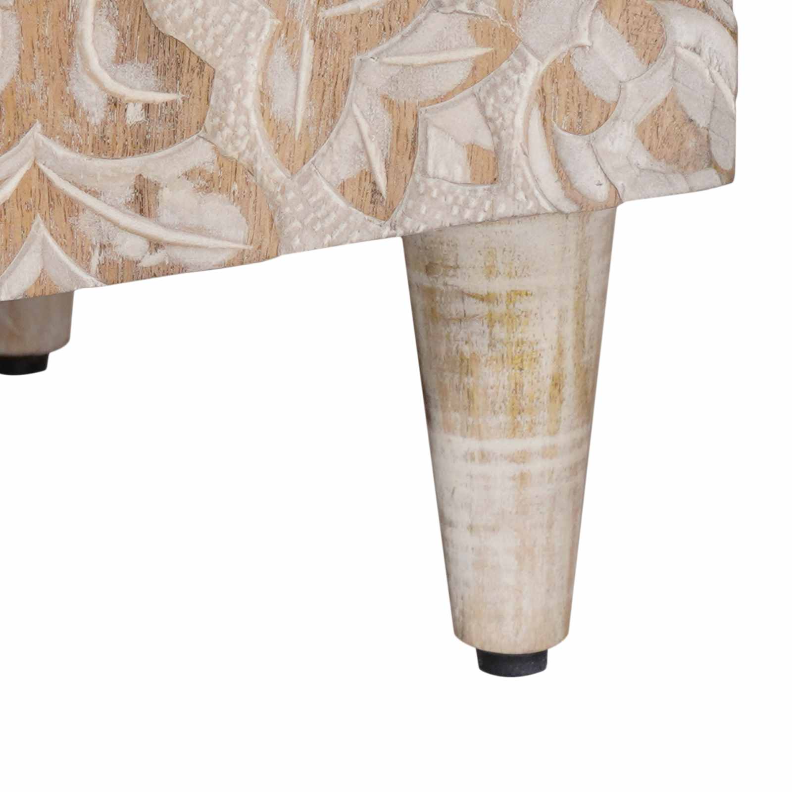 Meuble TV Blanc 105 x 33,5 x 46 cm Bois de mangue massif - XIOS