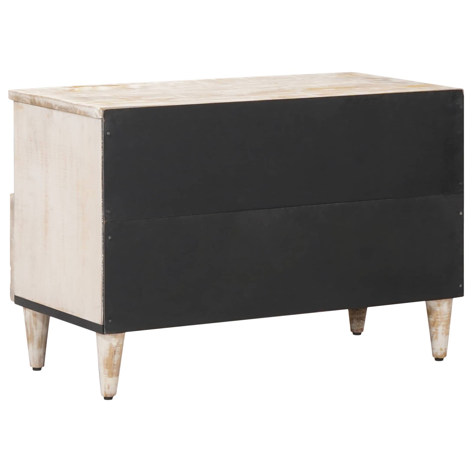 Meuble TV Blanc 70 x 33,5 x 46 cm Bois de mangue massif - XIOS