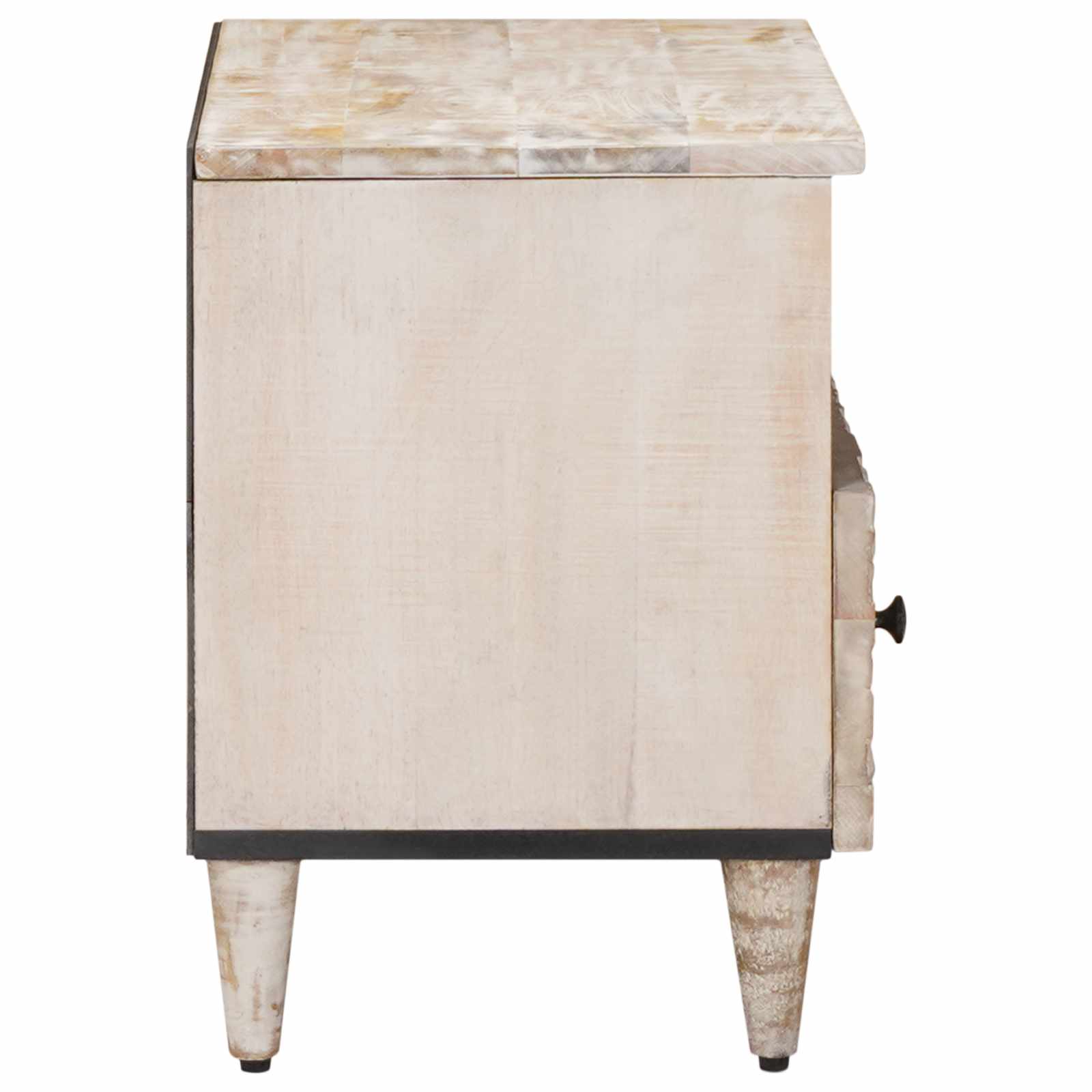 Meuble TV Blanc 70 x 33,5 x 46 cm Bois de mangue massif - XIOS