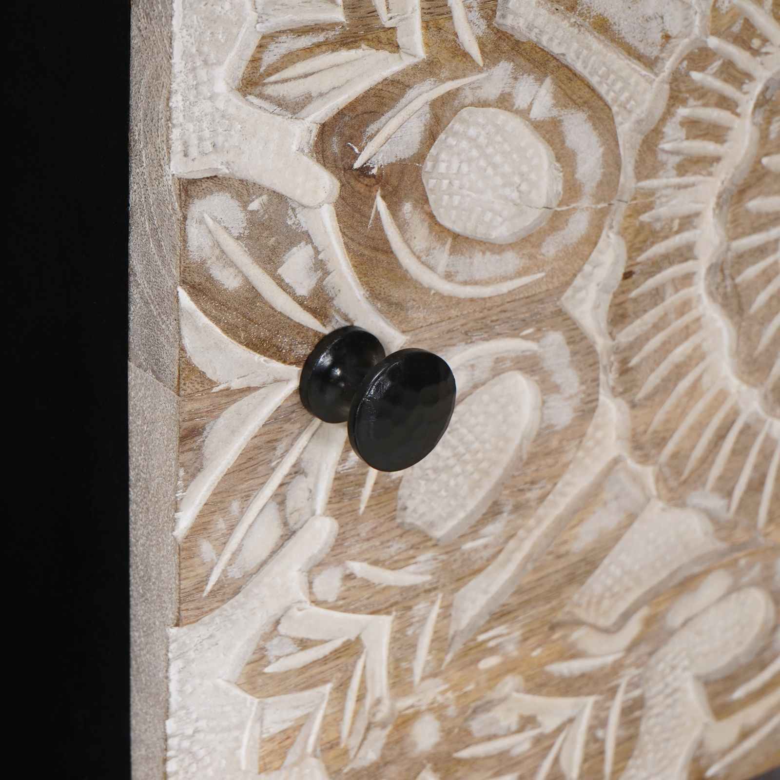 Table basse Blanc 80 x 50 x 40 cm Bois de mangue massif - XIOS