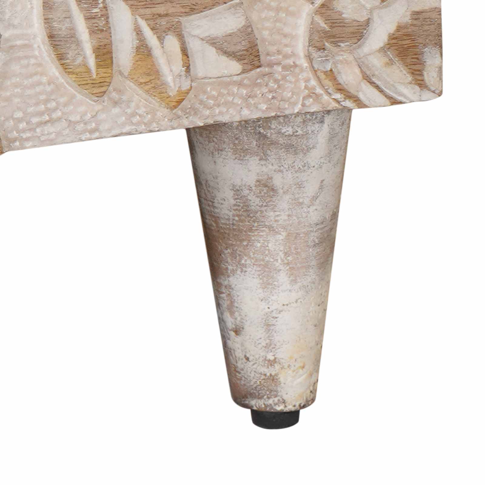 Table basse Blanc 80 x 50 x 40 cm Bois de mangue massif - XIOS