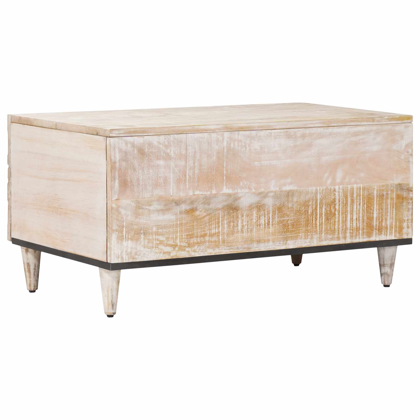 Table basse Blanc 80 x 50 x 40 cm Bois de mangue massif - XIOS