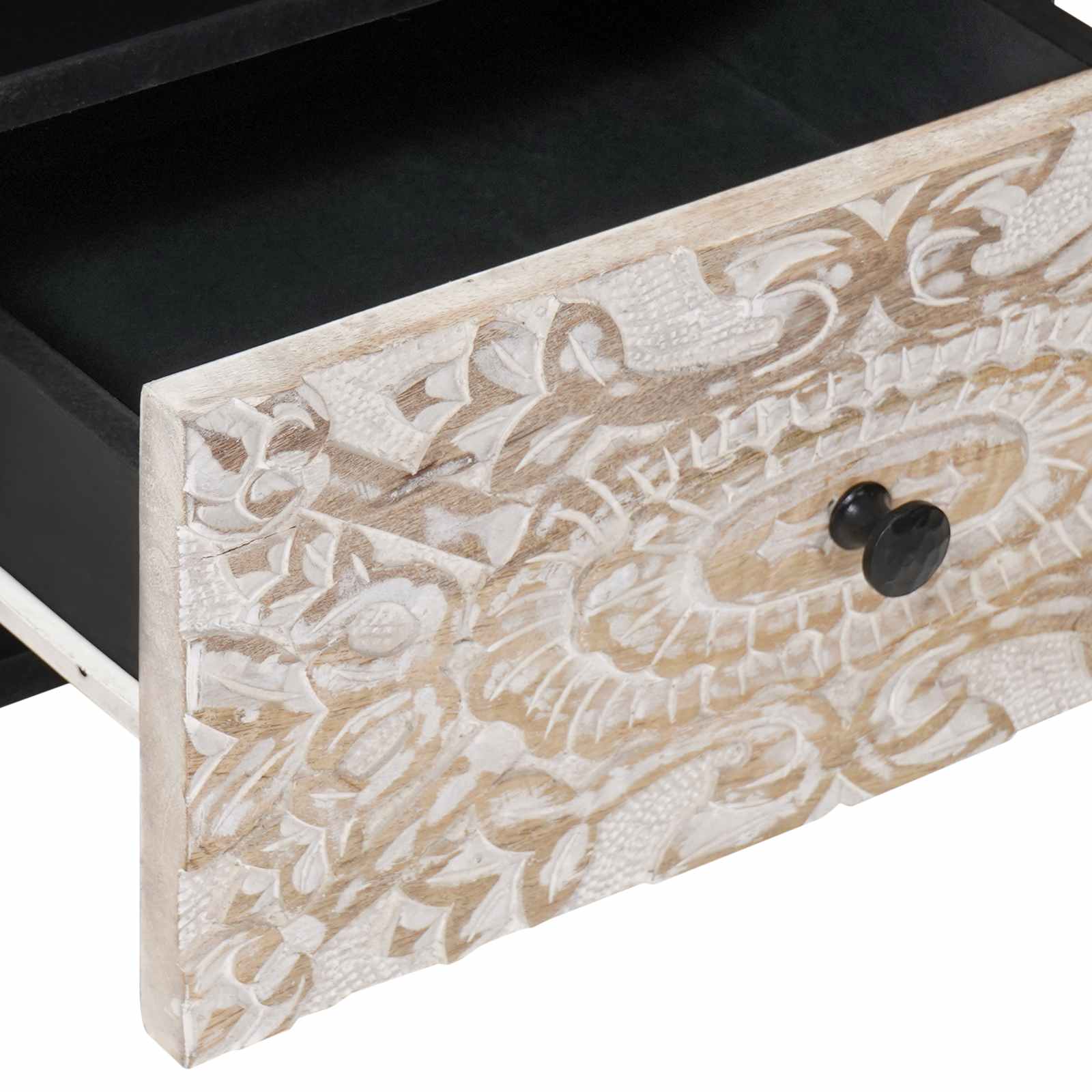 Armoire de lit Blanc 40 x 33 x 46 cm Bois de mangue massif - XIOS