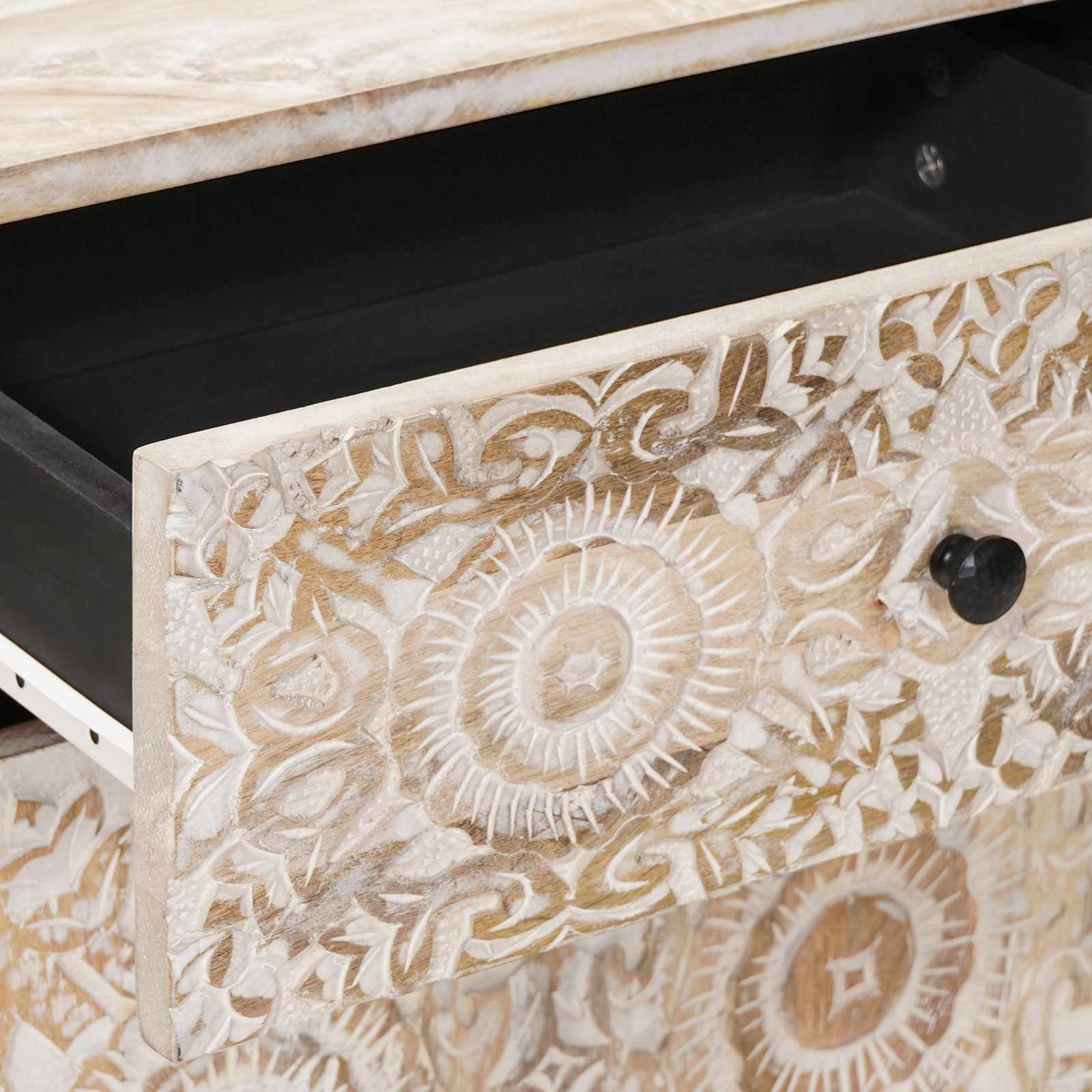 Armoire de lit Blanc 50 x 33 x 60 cm Bois de mangue massif - XIOS