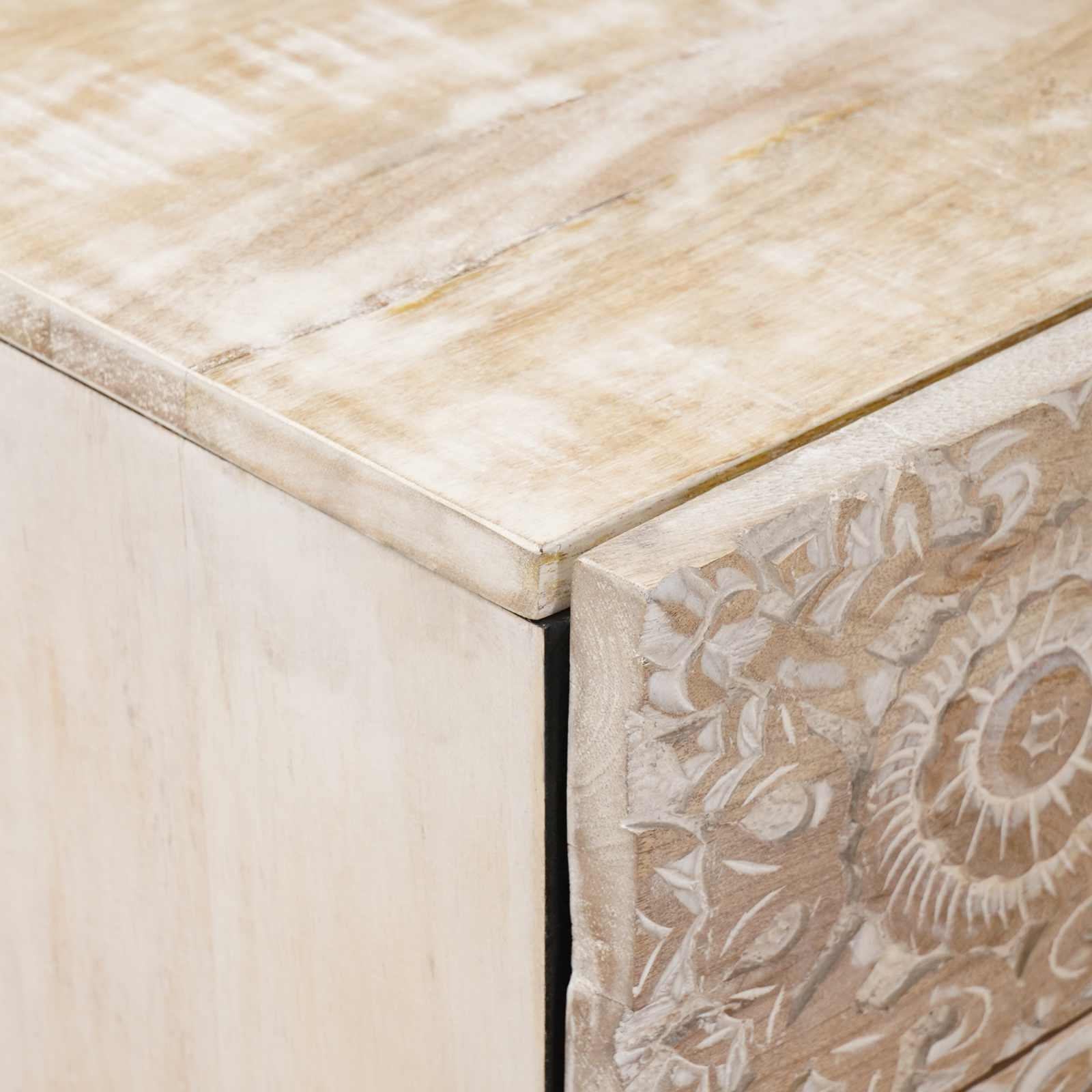 Armoire de lit Blanc 50 x 33 x 60 cm Bois de mangue massif - XIOS