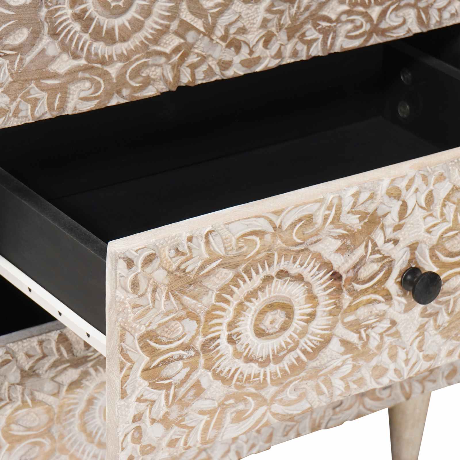 Armoire de lit Blanc 50 x 33 x 60 cm Bois de mangue massif - XIOS