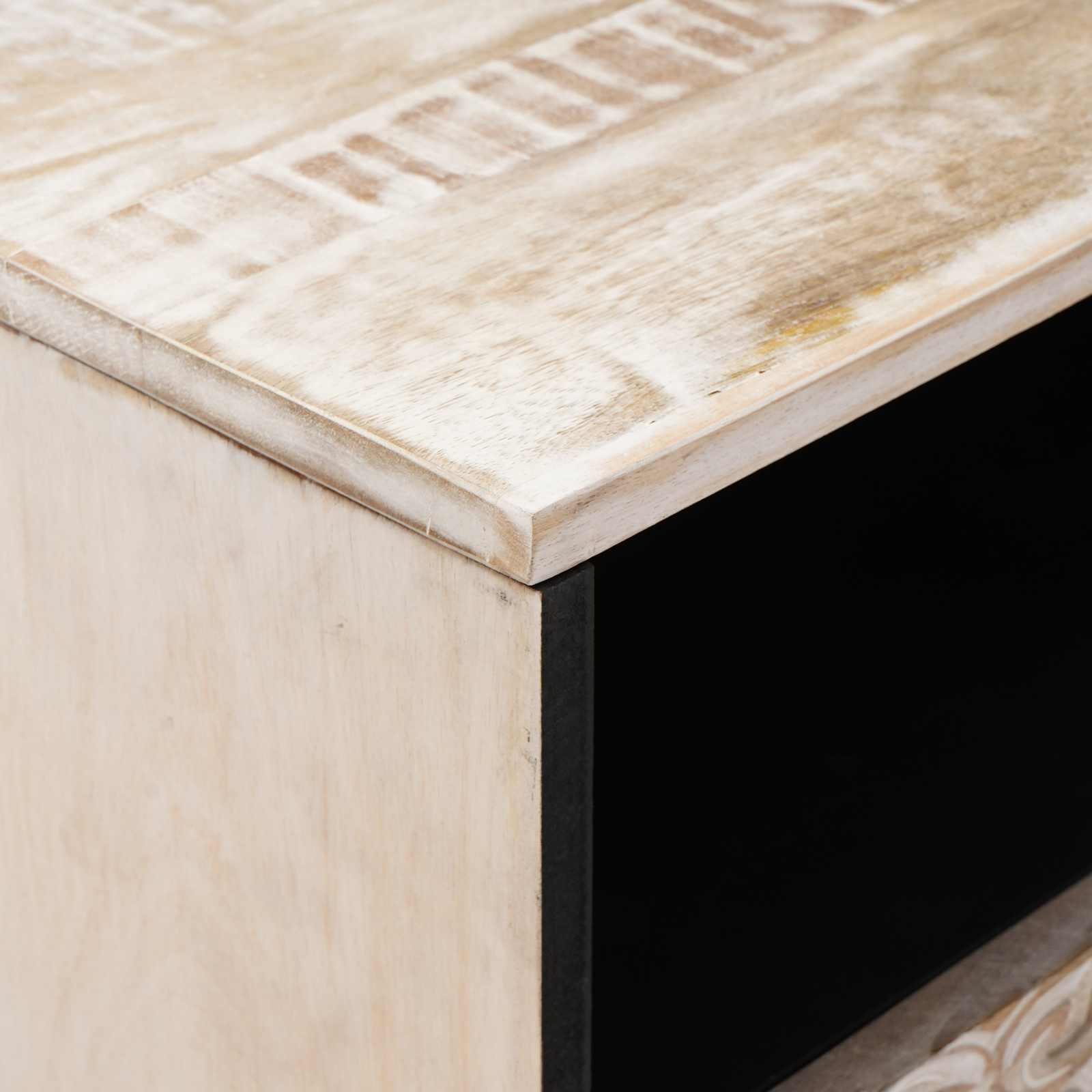 Armoire de lit Blanc 50 x 33 x 60 cm Bois de mangue massif - XIOS