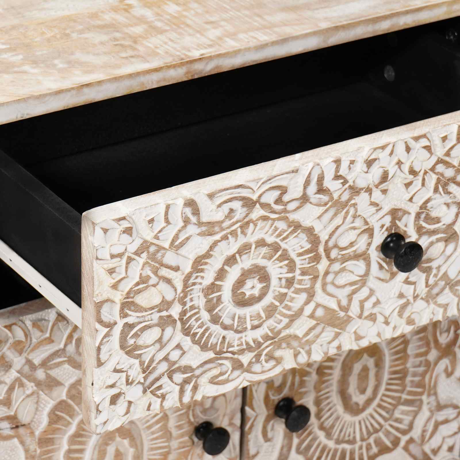 Armoire de lit Blanc 50 x 33 x 60 cm Bois de mangue massif - XIOS