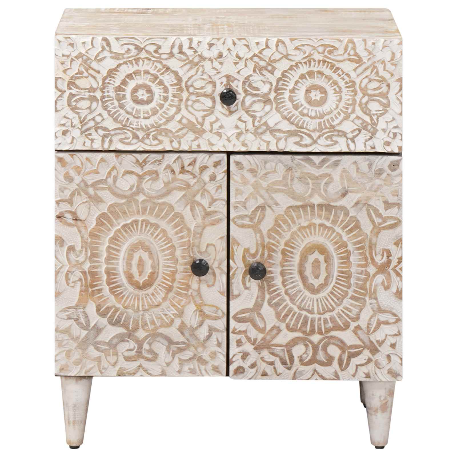 Armoire de lit Blanc 50 x 33 x 60 cm Bois de mangue massif - XIOS
