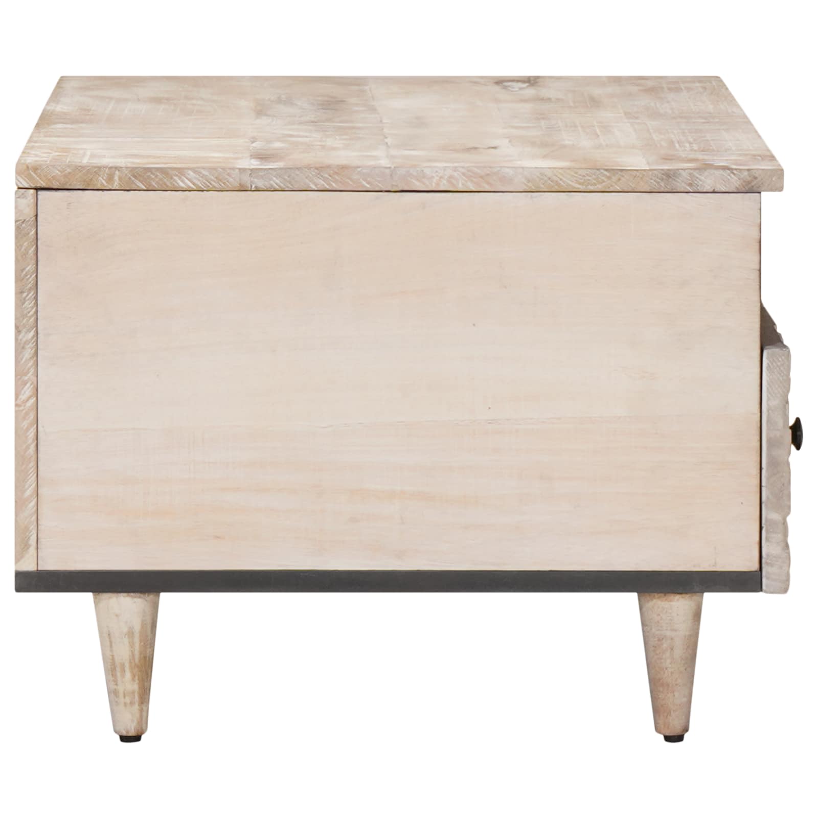 Table basse Blanc 80 x 54 x 40 cm Bois de mangue massif - XIOS