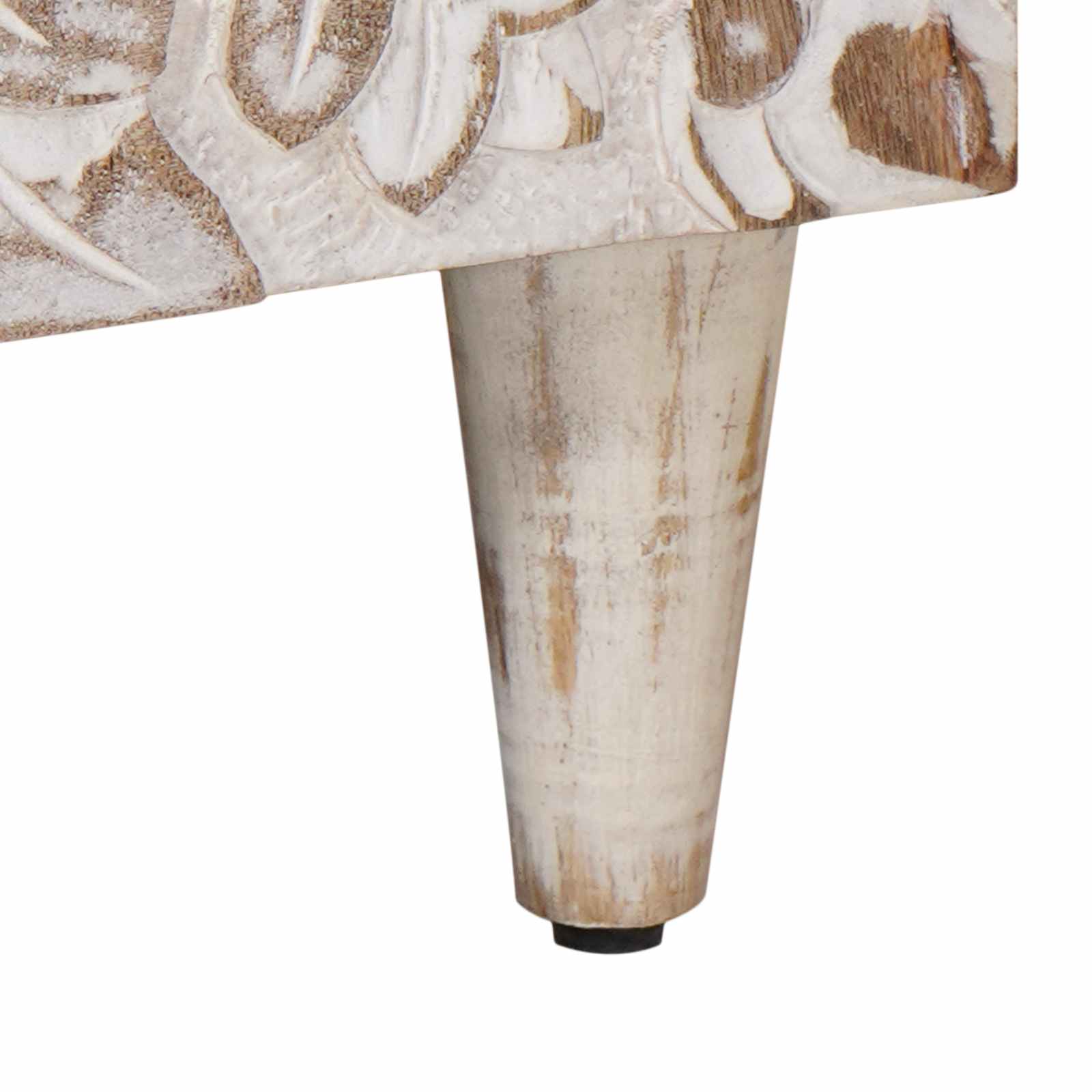 Meuble TV Blanc 105 x 33,5 x 46 cm Bois de mangue massif - XIOS