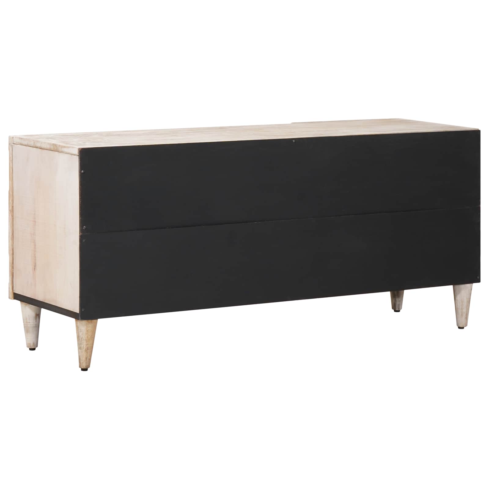 Meuble TV Blanc 105 x 33,5 x 46 cm Bois de mangue massif - XIOS