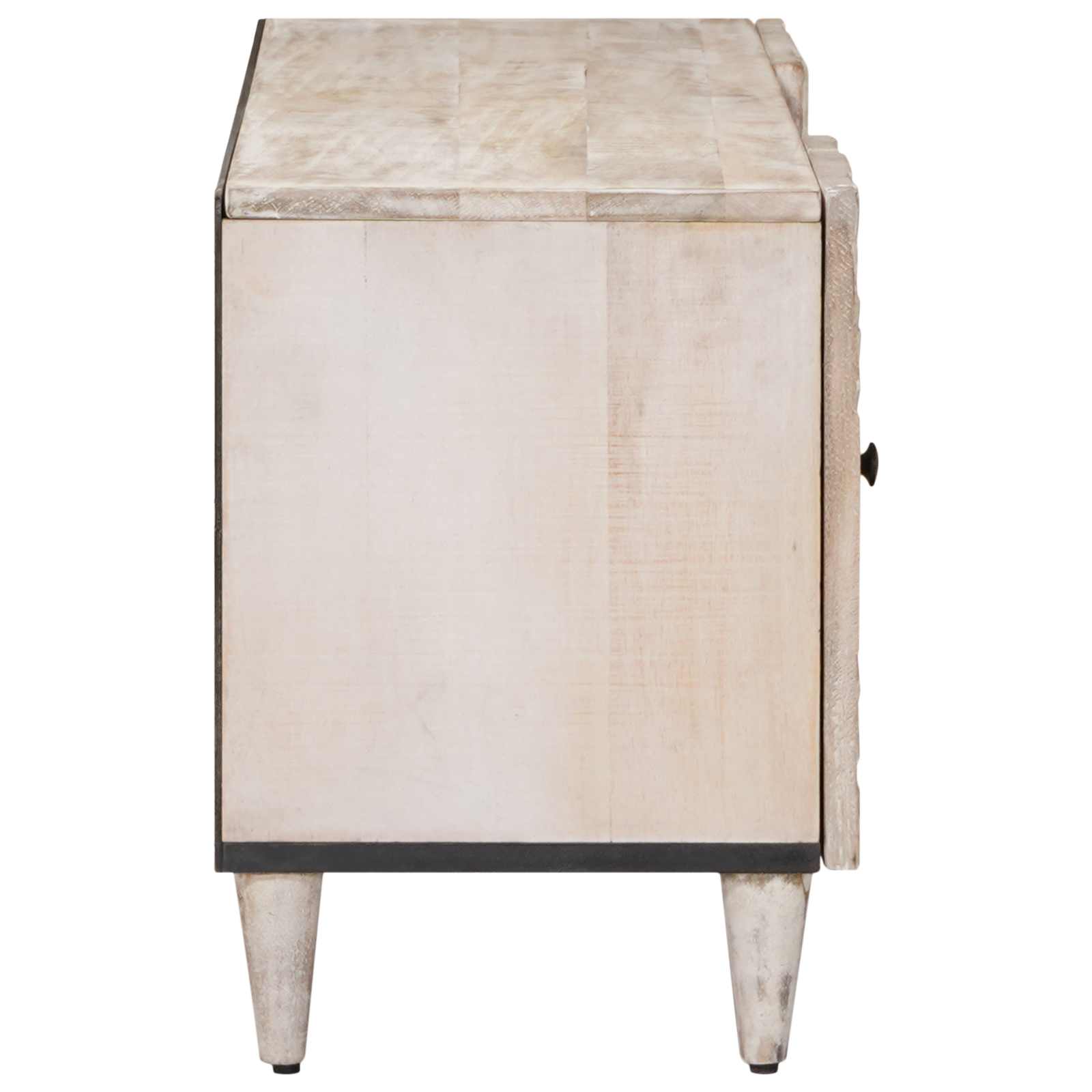 Meuble TV Blanc 105 x 33,5 x 46 cm Bois de mangue massif - XIOS