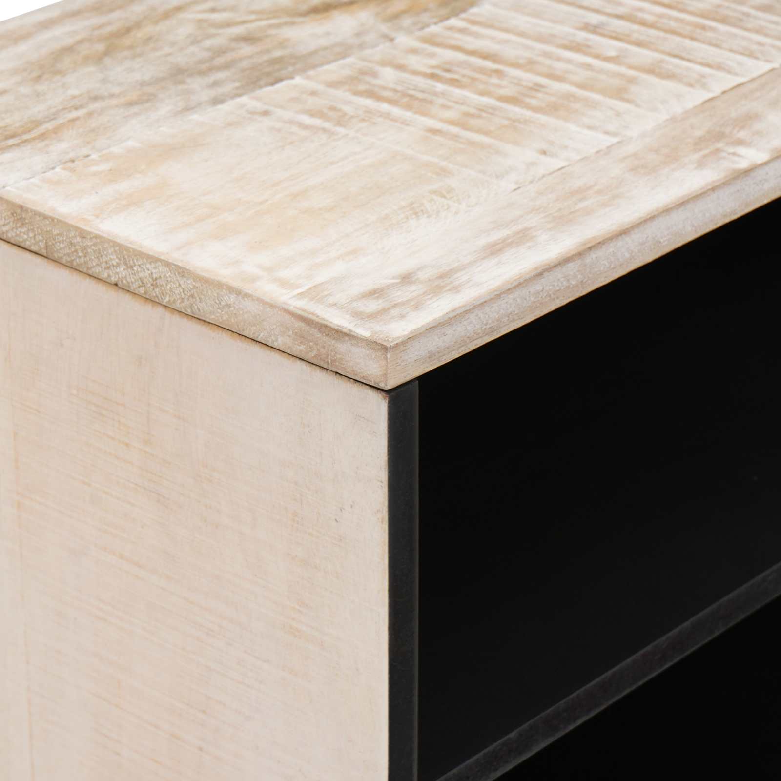 Meuble TV Blanc 80 x 31,5 x 46 cm Bois de mangue massif - XIOS