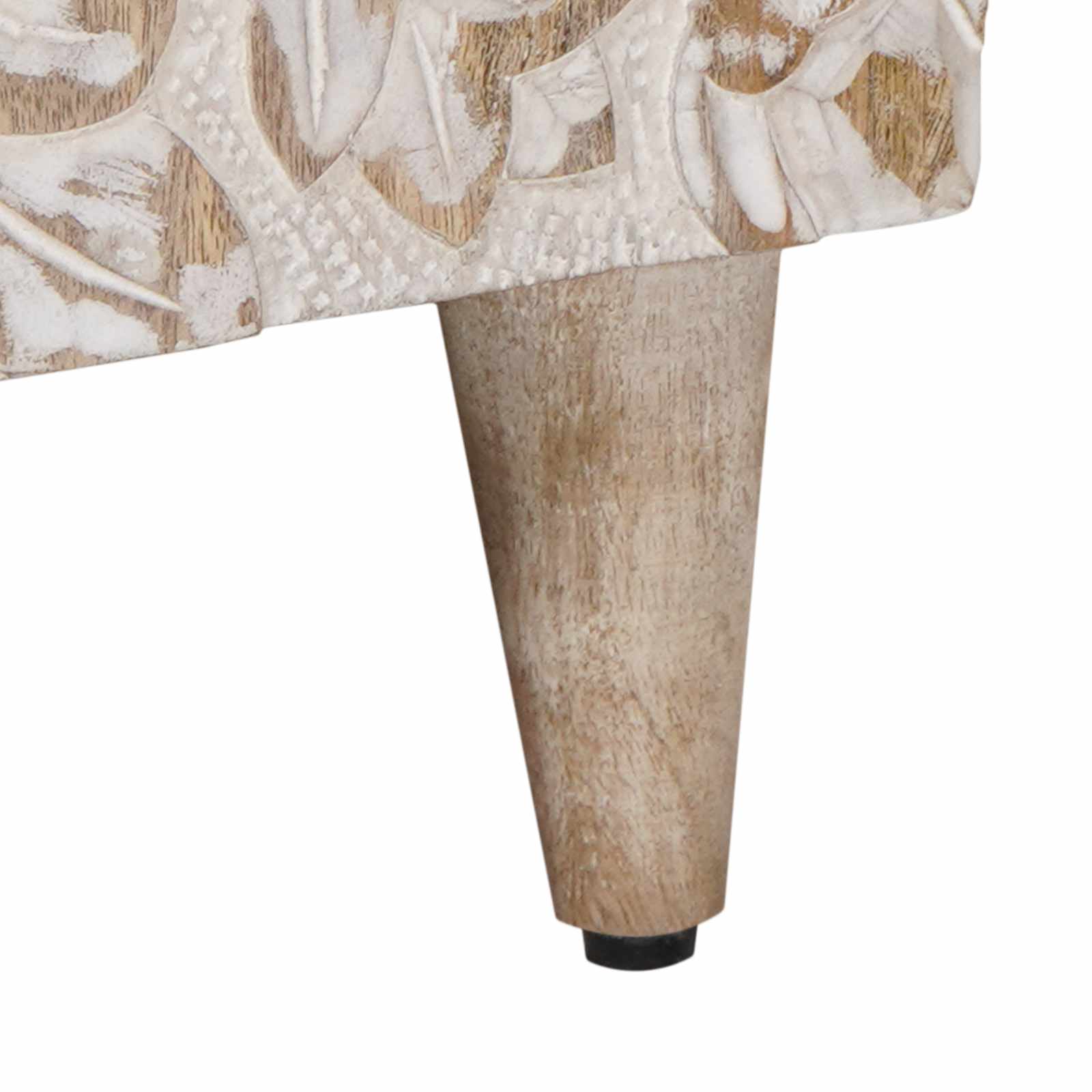 Meuble TV Blanc 80 x 31,5 x 46 cm Bois de mangue massif - XIOS