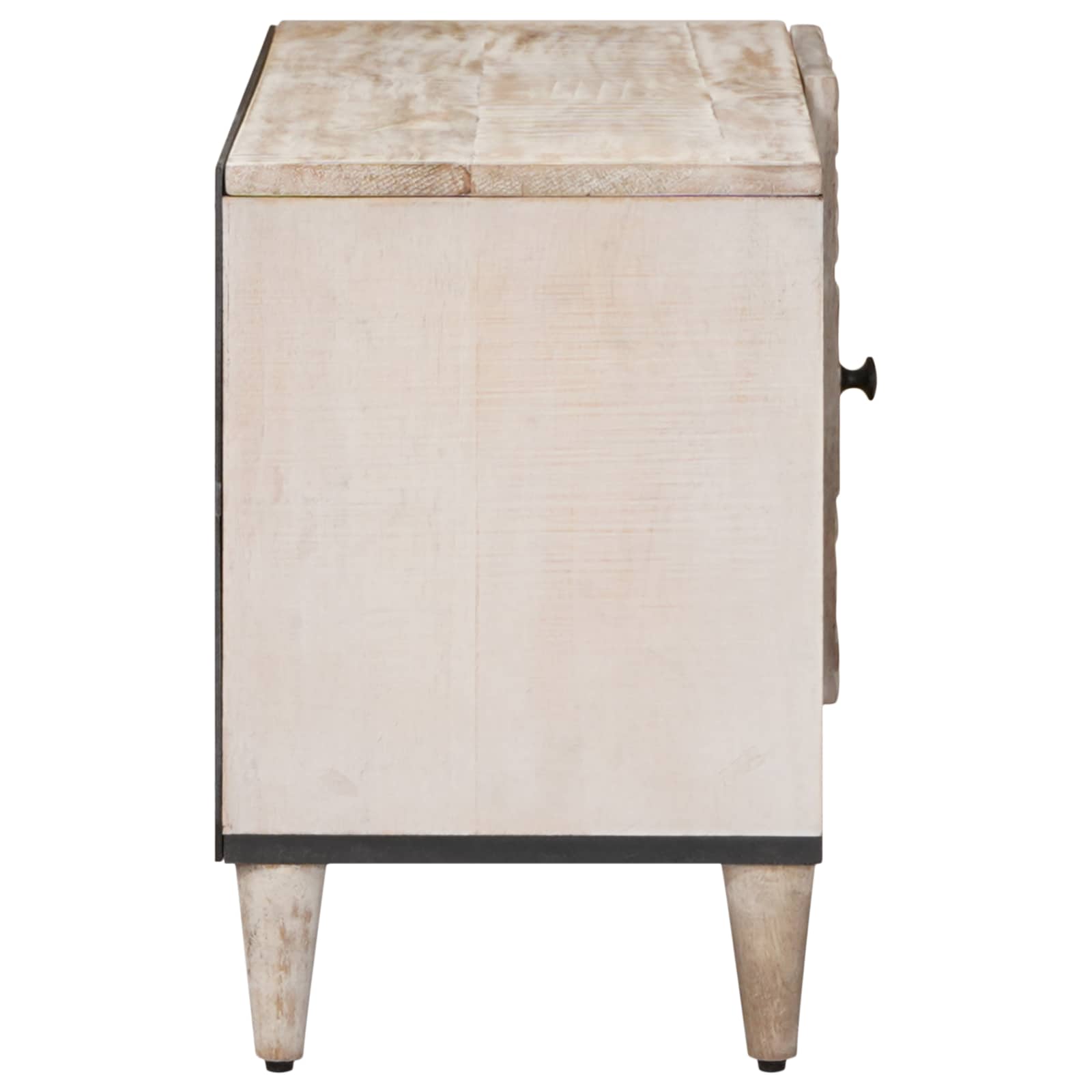 Meuble TV Blanc 80 x 31,5 x 46 cm Bois de mangue massif - XIOS