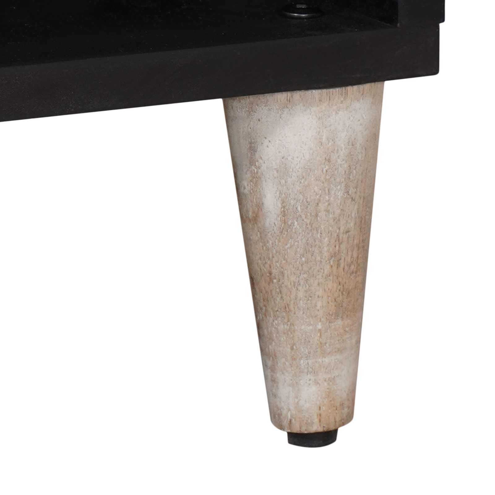 Meuble TV Blanc 100 x 33,5 x 46 cm Bois de mangue massif - XIOS