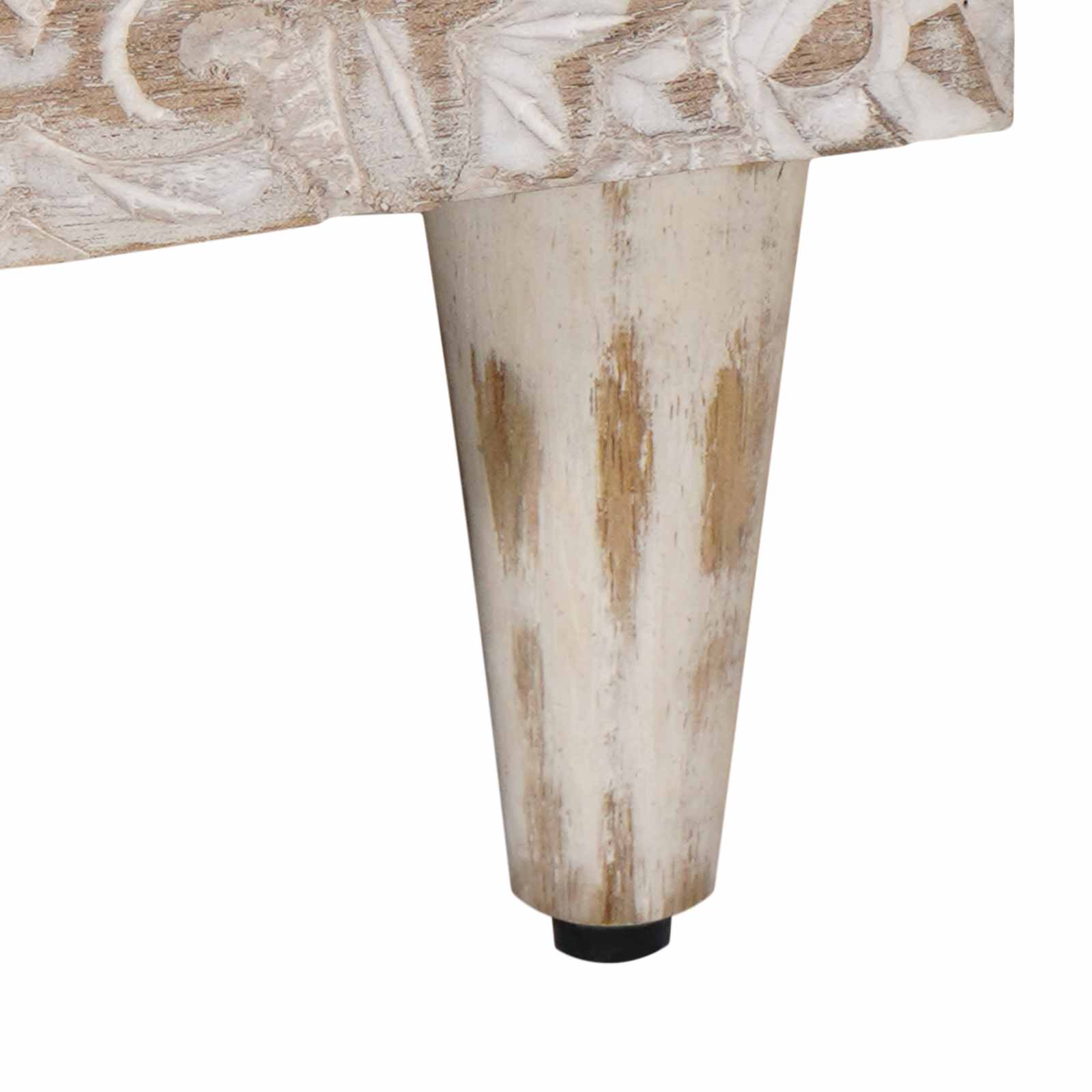 Meuble TV Blanc 80 x 33,5 x 46 cm Bois de mangue massif - XIOS