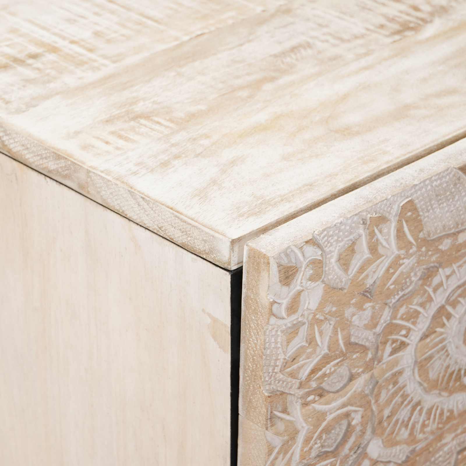 Buffet Blanc 40 x 33,5 x 75 cm Bois de mangue massif - XIOS