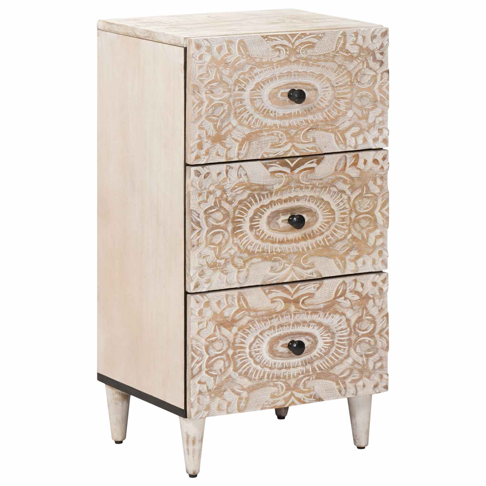 Buffet Blanc 40 x 33,5 x 75 cm Bois de mangue massif - XIOS